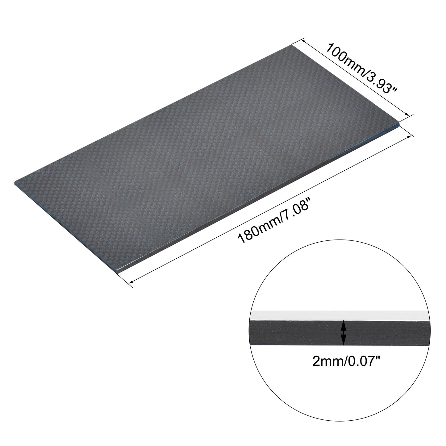 uxcell Carbon Fiber Plate Panel Sheets 250mm x 200mm x 0.5mm Laminate Plate Carbon Fiber Board (Plain Glossy) WN420