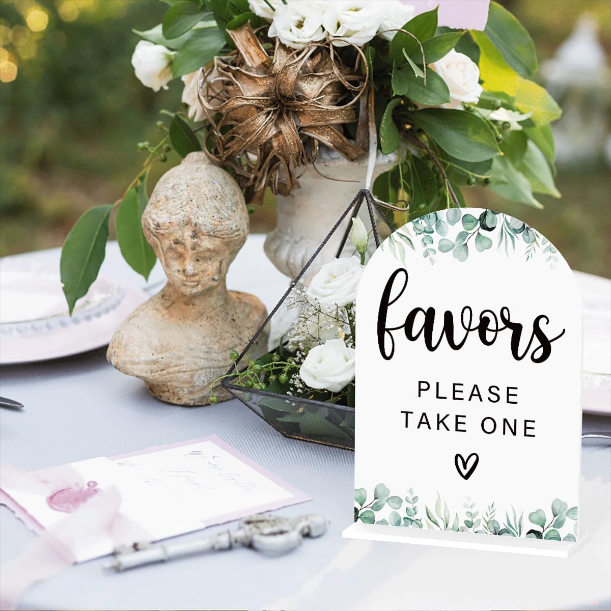 Acrylic Wedding Sign Bubble Send Off Signs for Ceremony Modern Calligraphy Arch Acrylic Table Top Signs for Wedding Reception and Event Party Table Decor (White Eucalyptus Leaves) BST326L