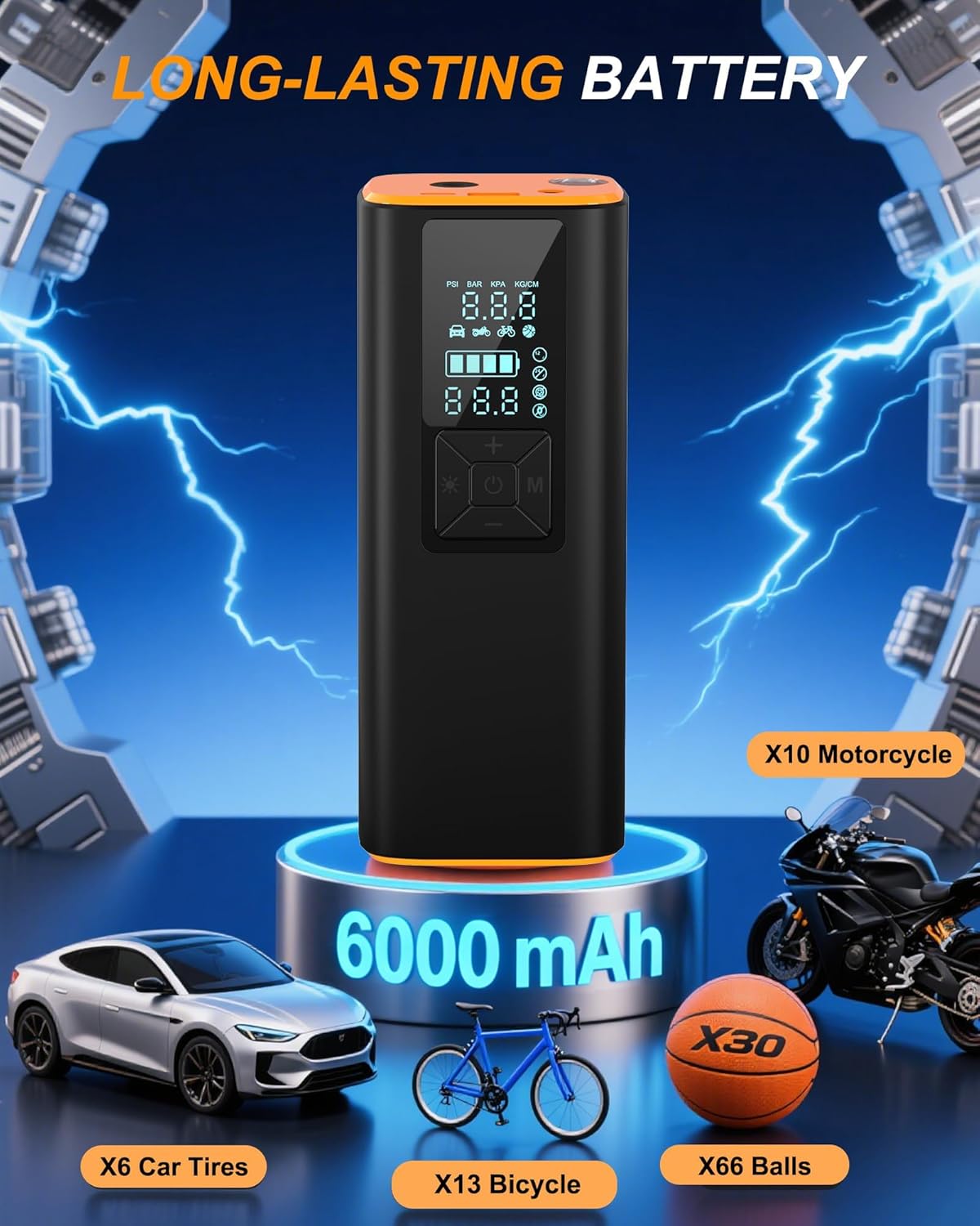 X1 Electricair pump - Tire Inflator Portable Air Compressor for Bike, Car, Motorcycle 79