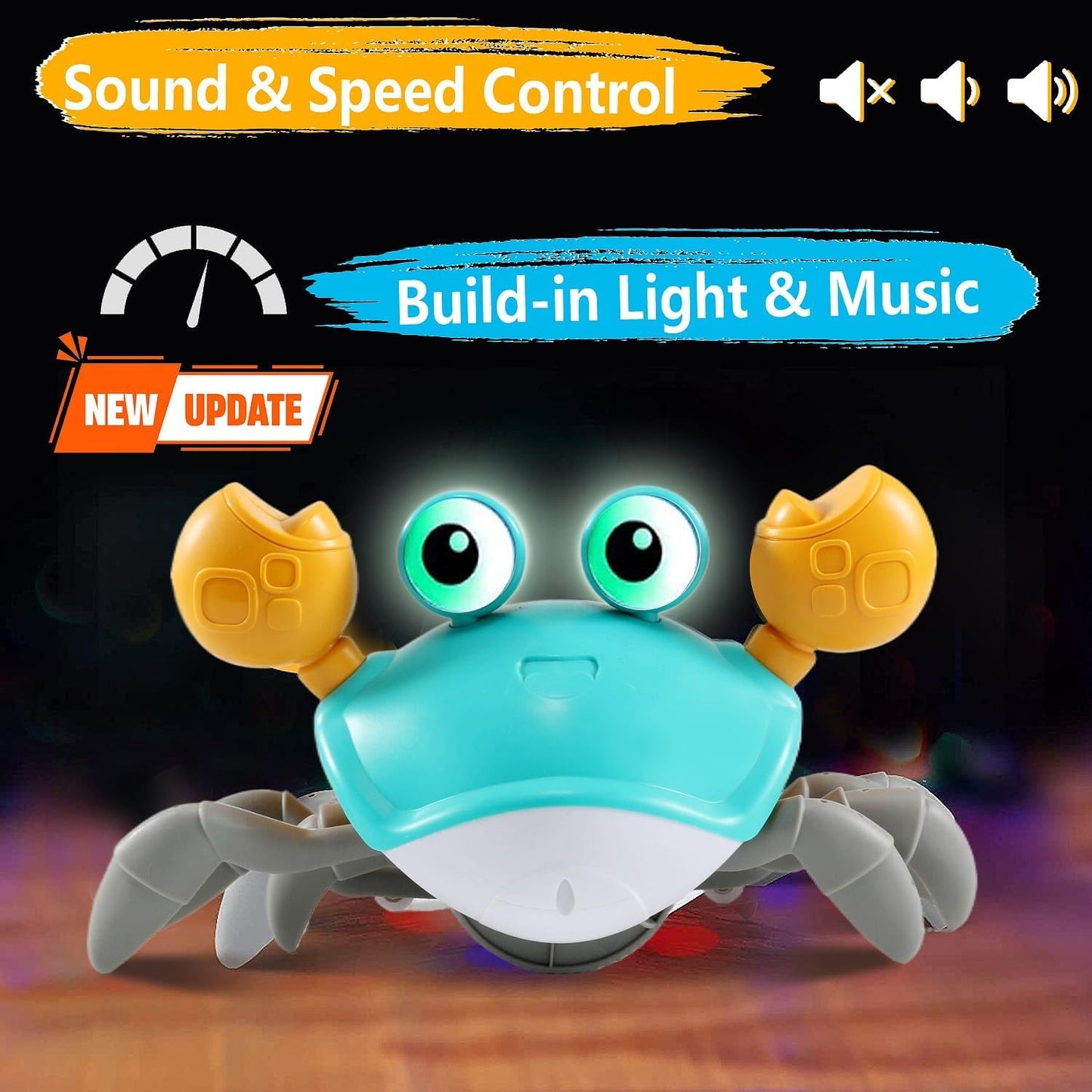Crawling Crab Baby Toys 6–12 Months, Tummy Time Toys for Babies with Music and Lights N27