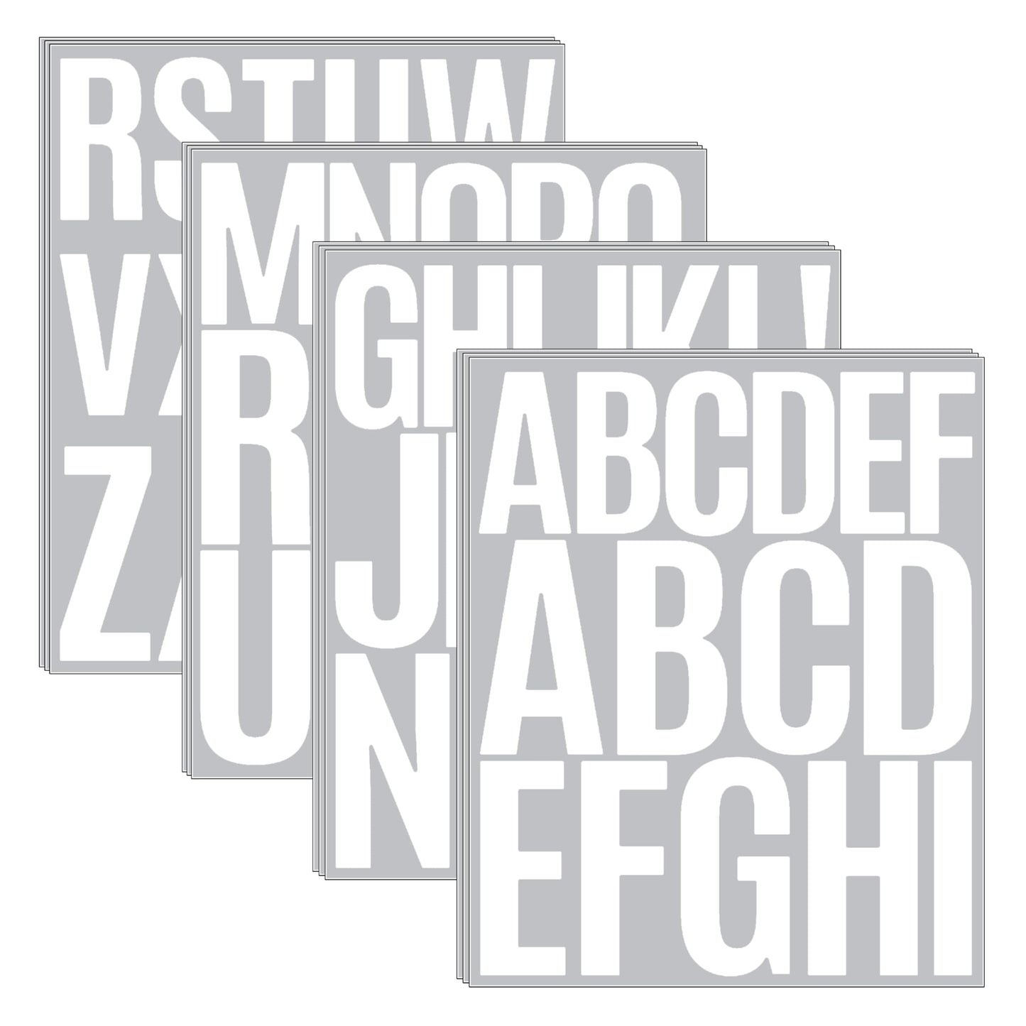 210Pcs 3-4 Inch Alphabet Stickers, 12 Sheets Vinyl Waterproof Letter Stickers, Self-Adhesive Large Stick On Letters for Class, Office, Arts, Crafts, Poster Board, Mailboxes, Handbook (White) BST220