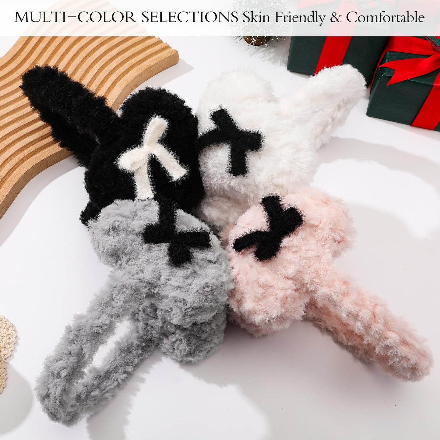 Valentines Day Gifts for Her Earmuffs for Women, Foldable & Fuzzy Ear Muffs for Outdoor Activities WN420