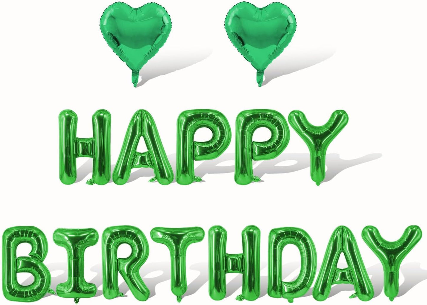 Green Happy Birthday Balloons Banner Foil Balloons Letters Banner Balloon for Green Themed Party Decoration Supplies Christmas Birthday Decoration Decor Ballons Arch Kits Party Balloon Set 15pcs BST326L