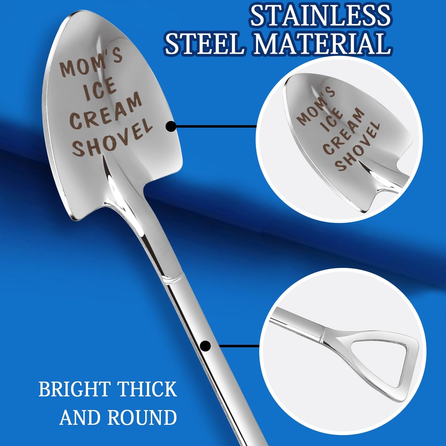 Dad Gifts - Gifts for dad from Daughter. Father Day Gifts for dad Ice Cream Spoon Scoop for Ice Cream Lovers, Father birthday Gifts Funny Engraved Stainless Steel Shovel WN420