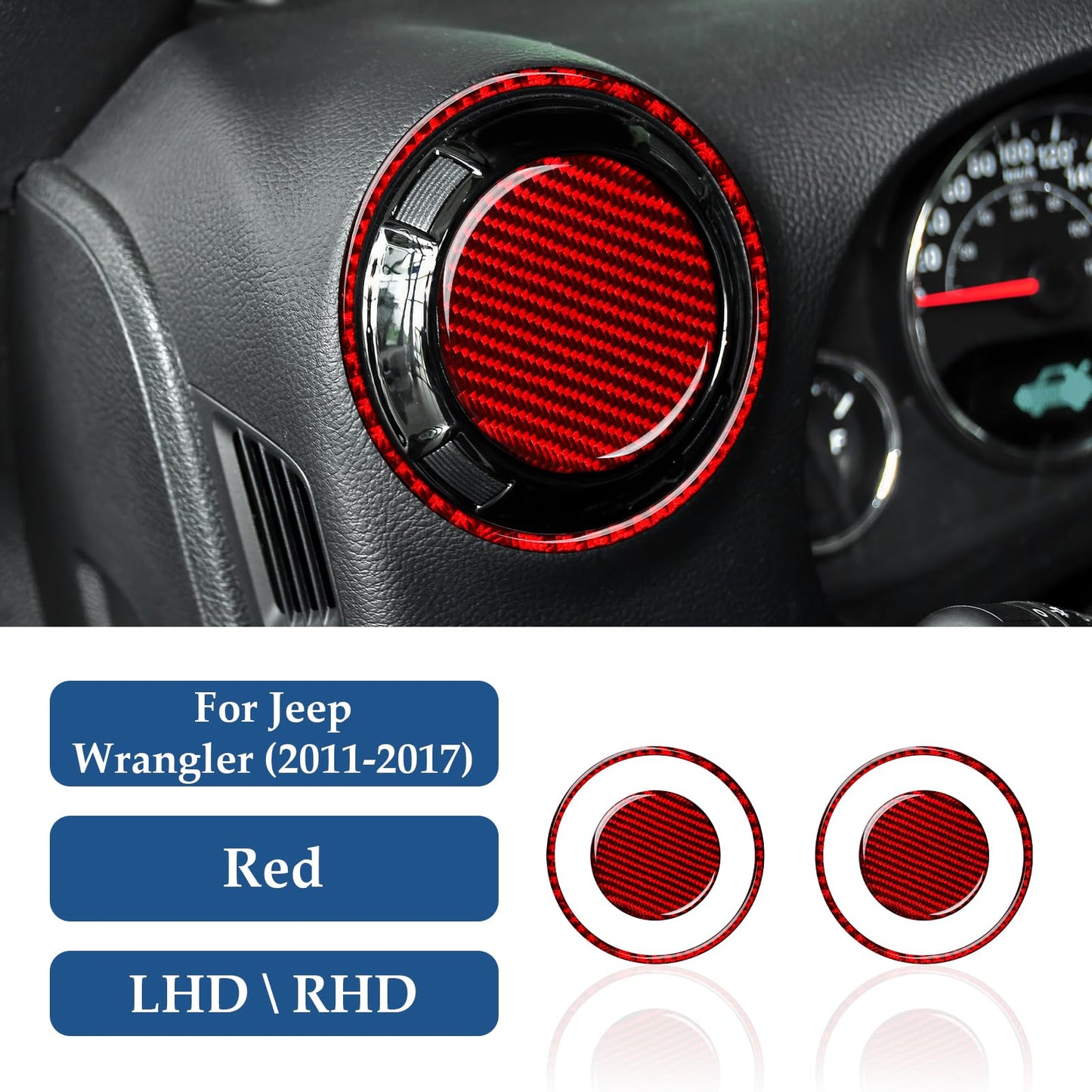 Car Gear Shift Lower Panel Sticker Carbon Fiber Decal Interior Trim Cover for Jeep Wrangler 2011 2012 2013 2014 2015 2016 2017 Accessories (Red) BST220