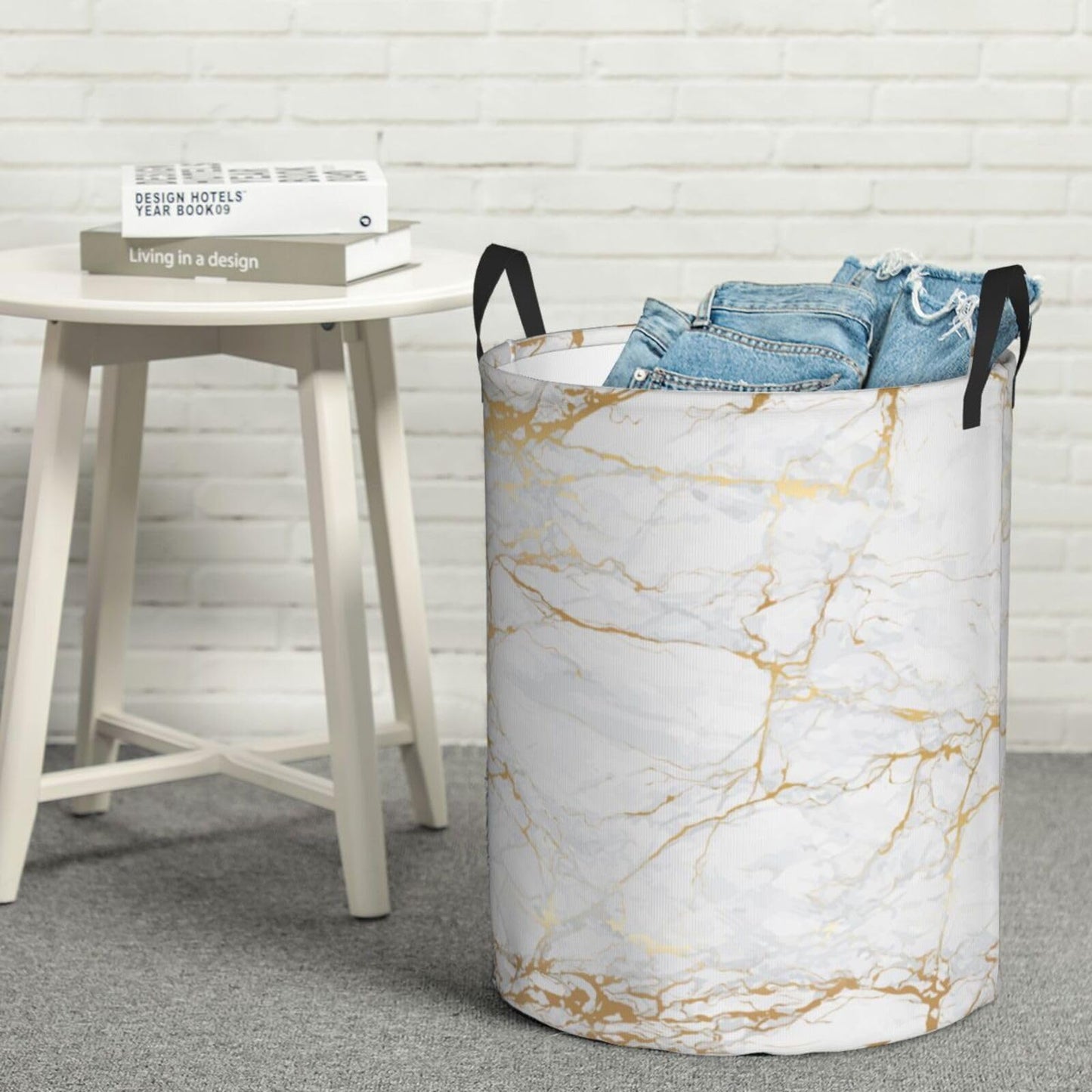 Basketball Round Laundry Hamper Basket Ball Texture Storage Basket Toys Clothes Organizer Bin For Home Bathroom Bedroom Dorm Nursery, 62l BST202