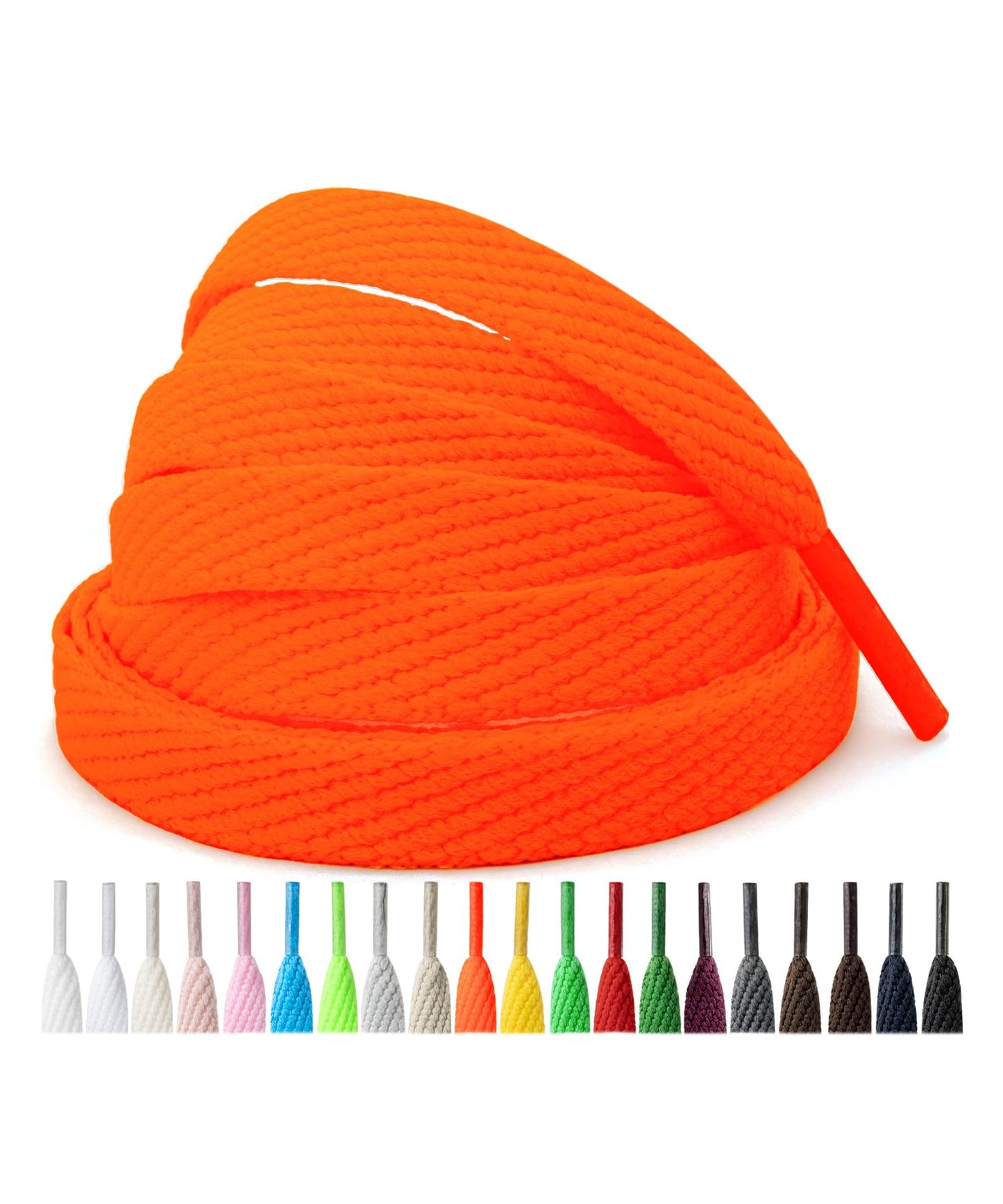 Handshop 2 Pairs Athletic Flat Shoe Laces for Sneakers in 20 Colors, 2/5" Wide Replacement Shoelaces in 30"-63" WN420