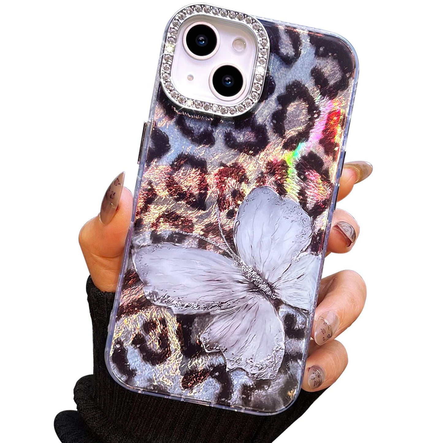 I-MGAE-IN-AR Compact Case for iPhone 16 Holographic Cloud Design,Cute Trendy Soft Slim TPU Shockproof Protective Phone Cases Cover for Women Girls Aesthetic Glitter WN420