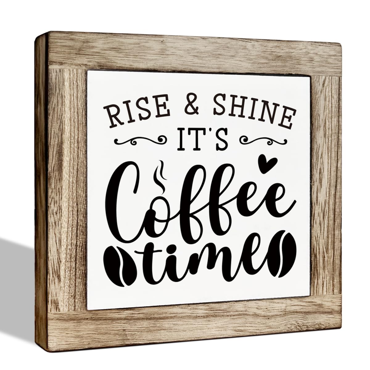 Funny Wooden Coffee Bar Decor Sign, Bar Decorations, in the Morning When Rise Give Me Jesus (and Coffee), Cafe Table Top Shelf Accessories, Cafe Signs Decor 5.9x5.9 Inches BST202