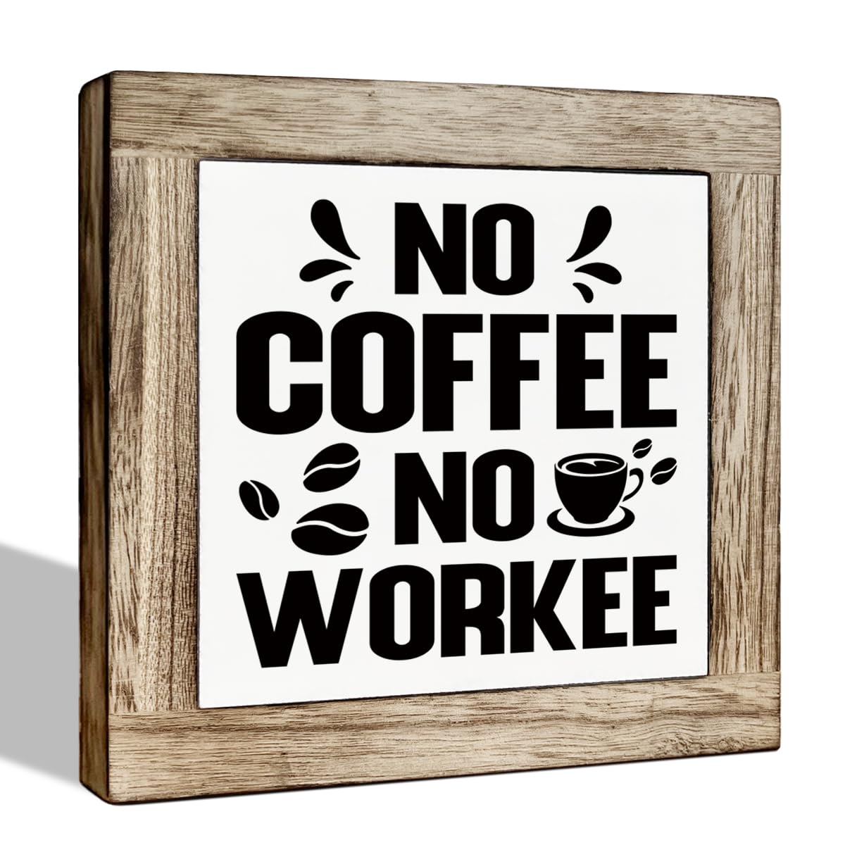 Funny Wooden Coffee Bar Decor Sign, Bar Decorations, in the Morning When Rise Give Me Jesus (and Coffee), Cafe Table Top Shelf Accessories, Cafe Signs Decor 5.9x5.9 Inches BST202