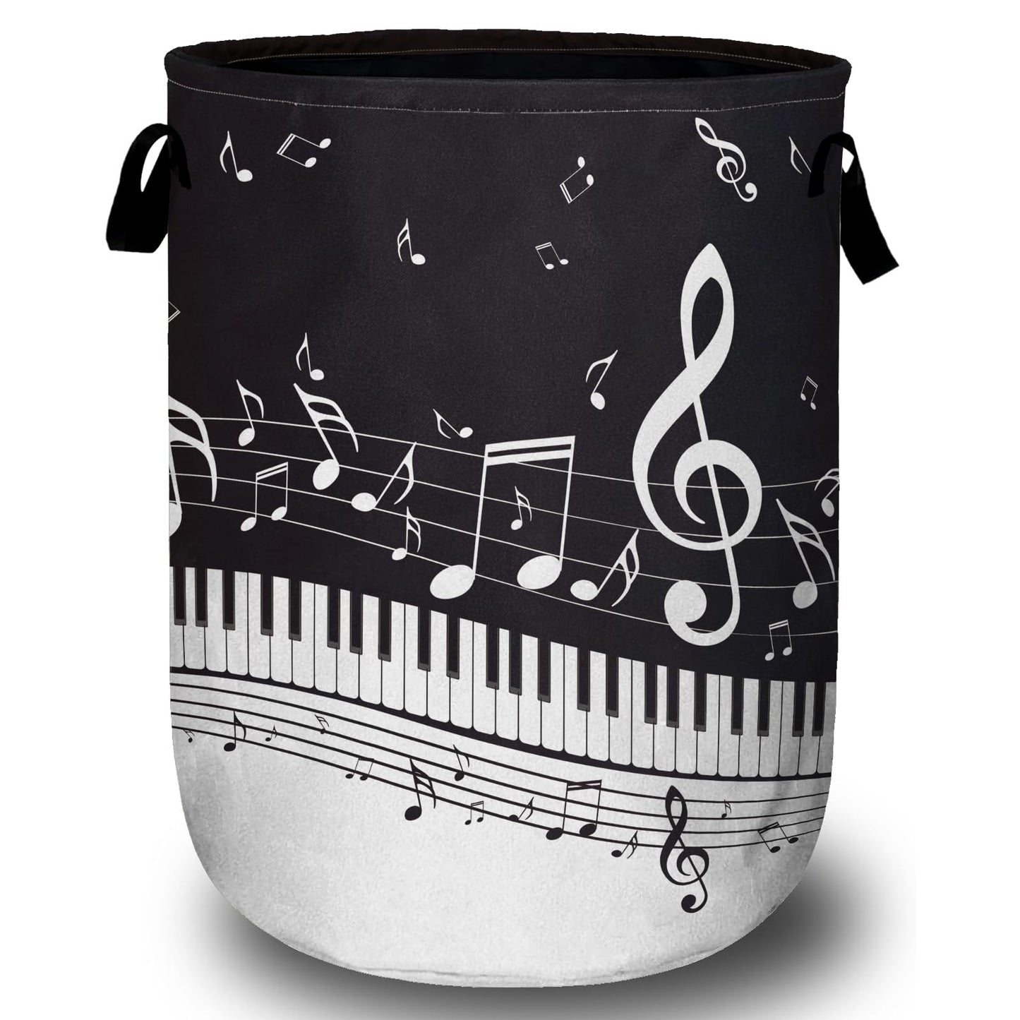 Nature Cow Print Laundry Basket with Sturdy Handles, Cow Skin Collapsible Oxford Cloth Laundry Hamper Organizer Basket for Bathroom Bedroom 15.7x20 Inch BST220