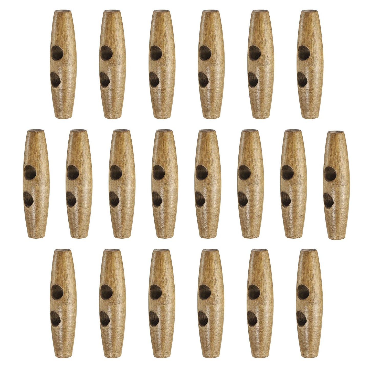 HARFINGTON 60mm / 2.4" Wooden Toggle Buttons 20pcs 2-Hole, Maroon | Wood Olive Sewing Buttons Horn Oval Buttons Sewing Accessories for Coat Sweaters Clothing DIY Craft BST326L