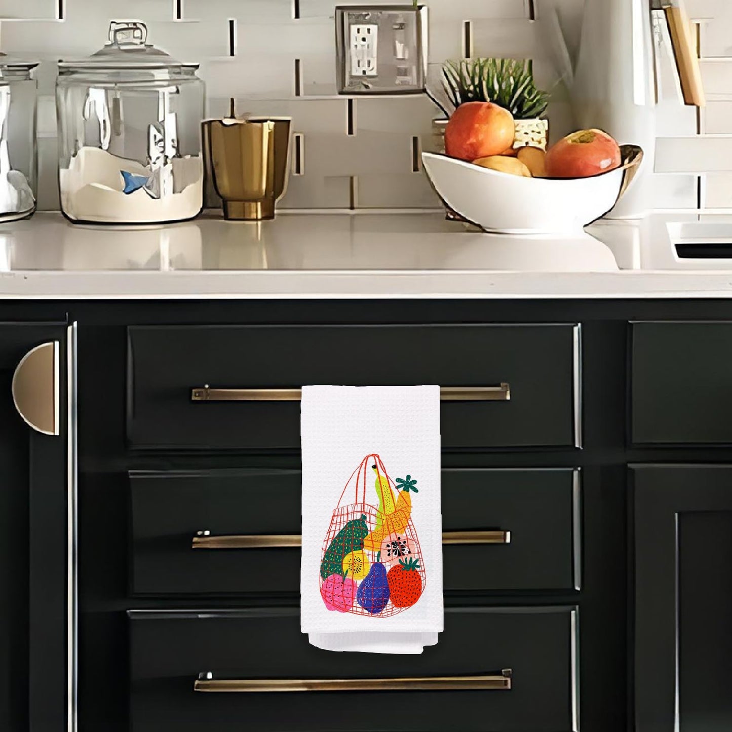 Bon Appetite Modern Kitchen Towels, Farmhouse French Dish Tea Towels for Kitchen, Gifts for Cooking Lovers Decorative Hand Towels, 16x24 Inch WN420