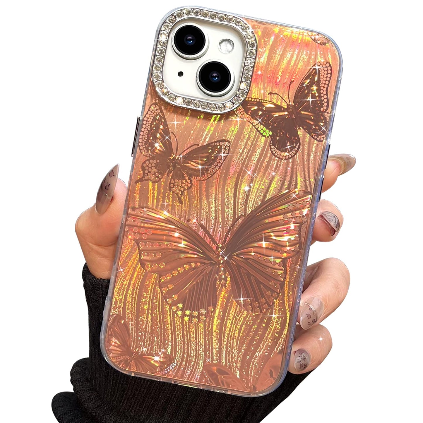 I-MGAE-IN-AR Compact Case for iPhone 16 Holographic Cloud Design,Cute Trendy Soft Slim TPU Shockproof Protective Phone Cases Cover for Women Girls Aesthetic Glitter WN420