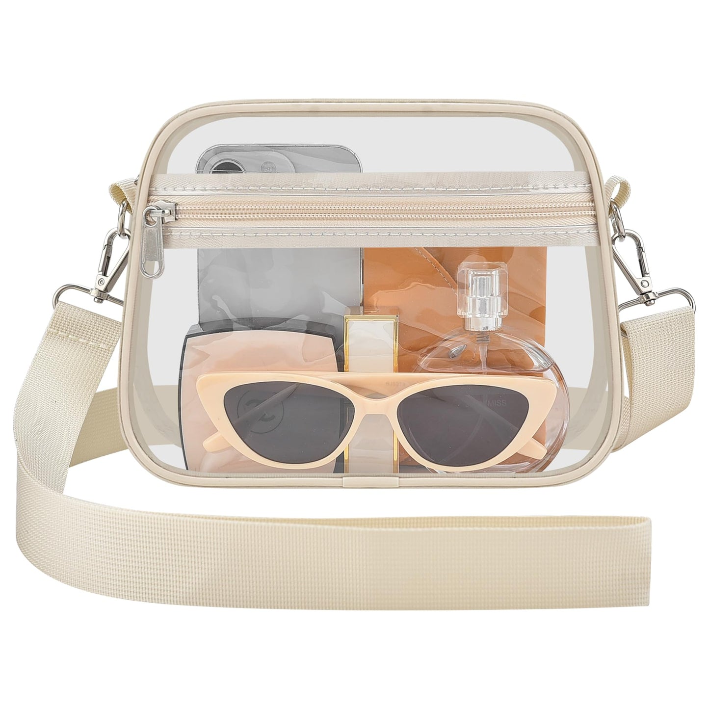 Clear Bag for Stadium Events Stadium Approved Women's Top-Handle Handbags | Mini Small Clear Bag Purse with Wide Adjustable Strap and Front Pocket for Sports Concerts, Festivals BST202
