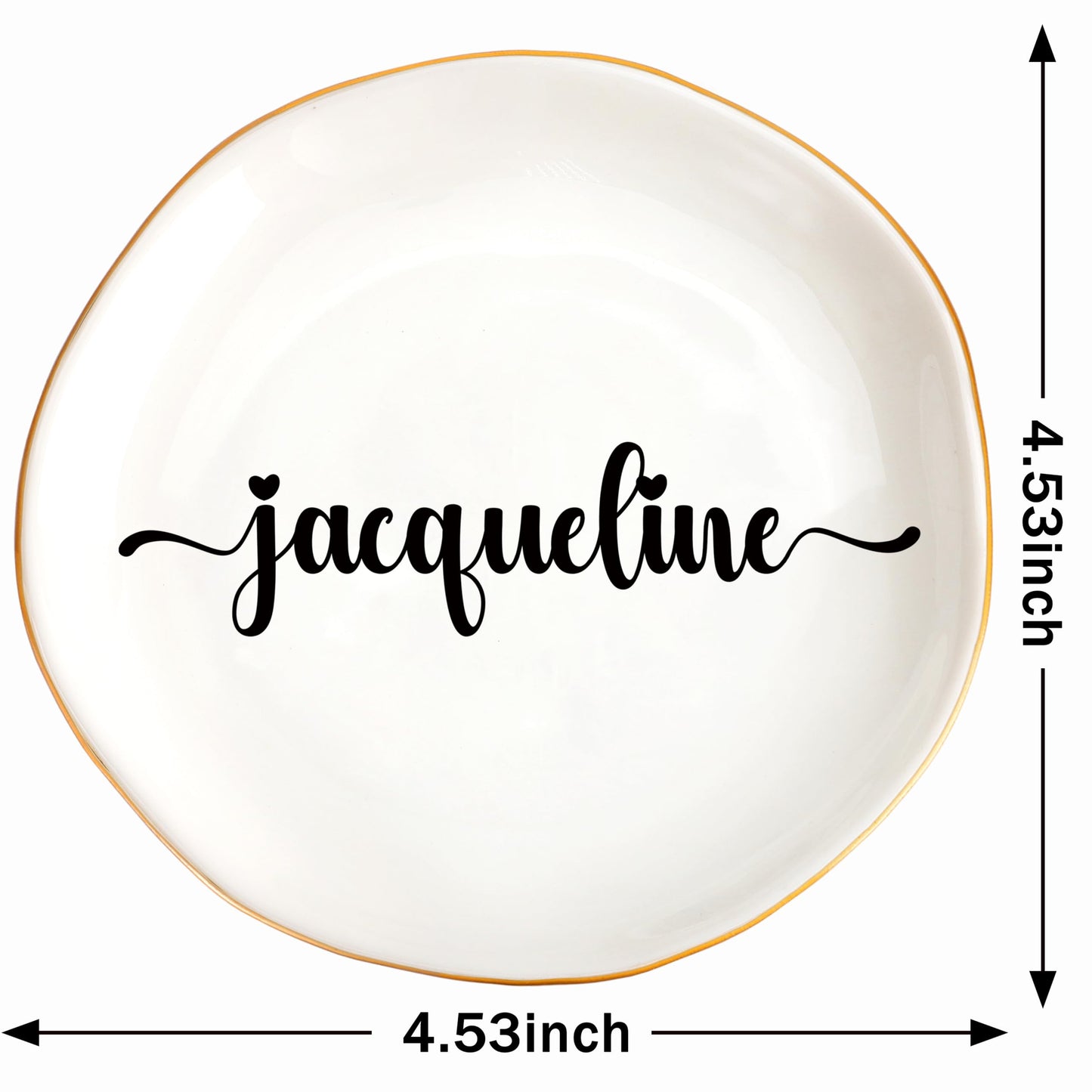 JoycuFF Initial B Ceramic Jewelry Tray, Bridesmaid Bride Gifts, Mothers Day Christmas Anniversary Engagement Birthday Gifts for Women Couples, Trinket Dish for Rings Earrings Necklaces Bracelets Keys BST202