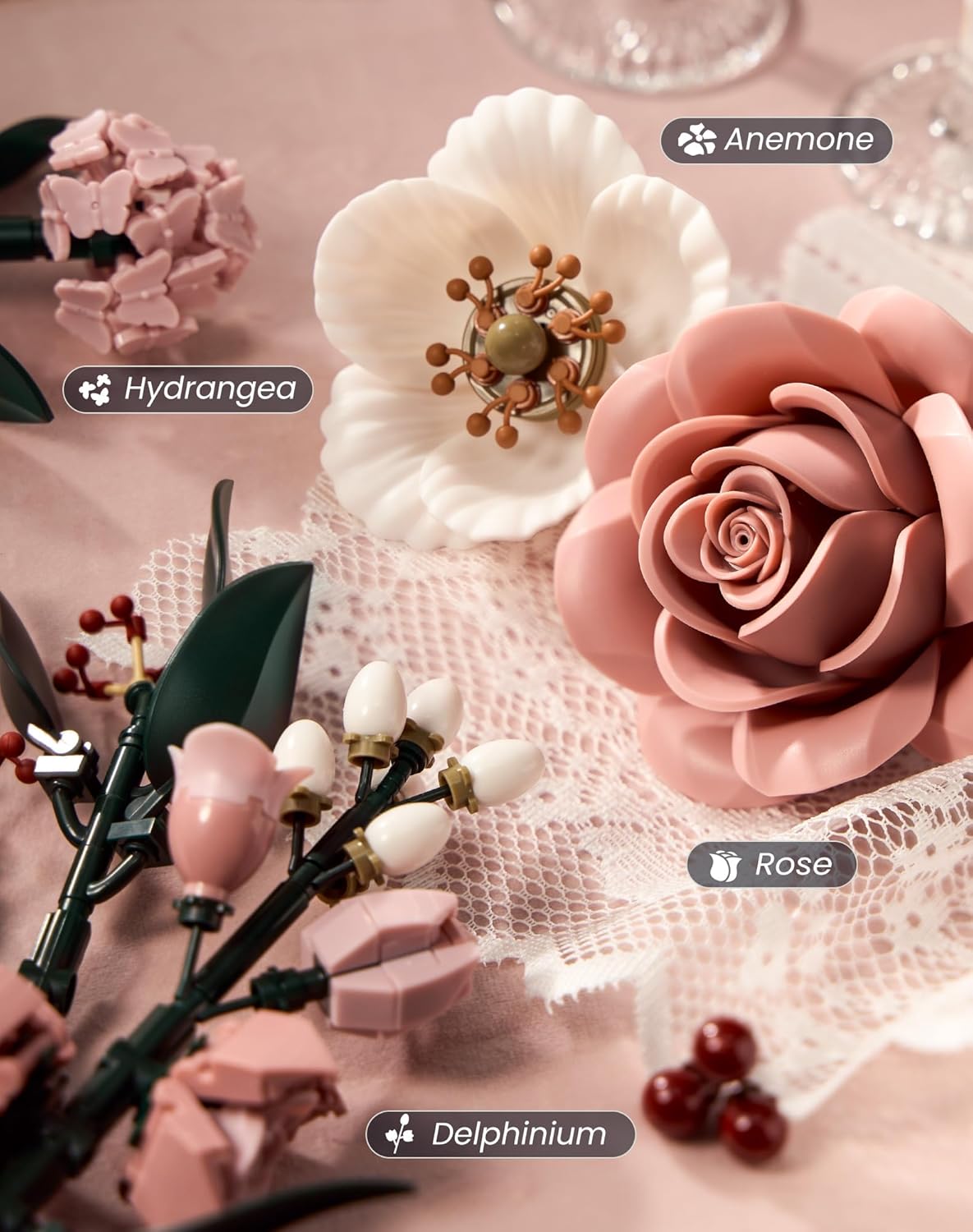 Dusty Rose Bouquet Building Set 88
