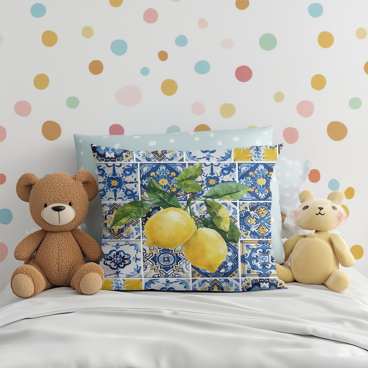 4 PCs Lemon Decor Pillow Covers 18x18, Italian Gifts Throw Pillow Covers | Italy Lemon Pillow Cases Decorative Pillow Protectors Living Room Bedroom Office Home Decor for Cushion Car Bed BST202
