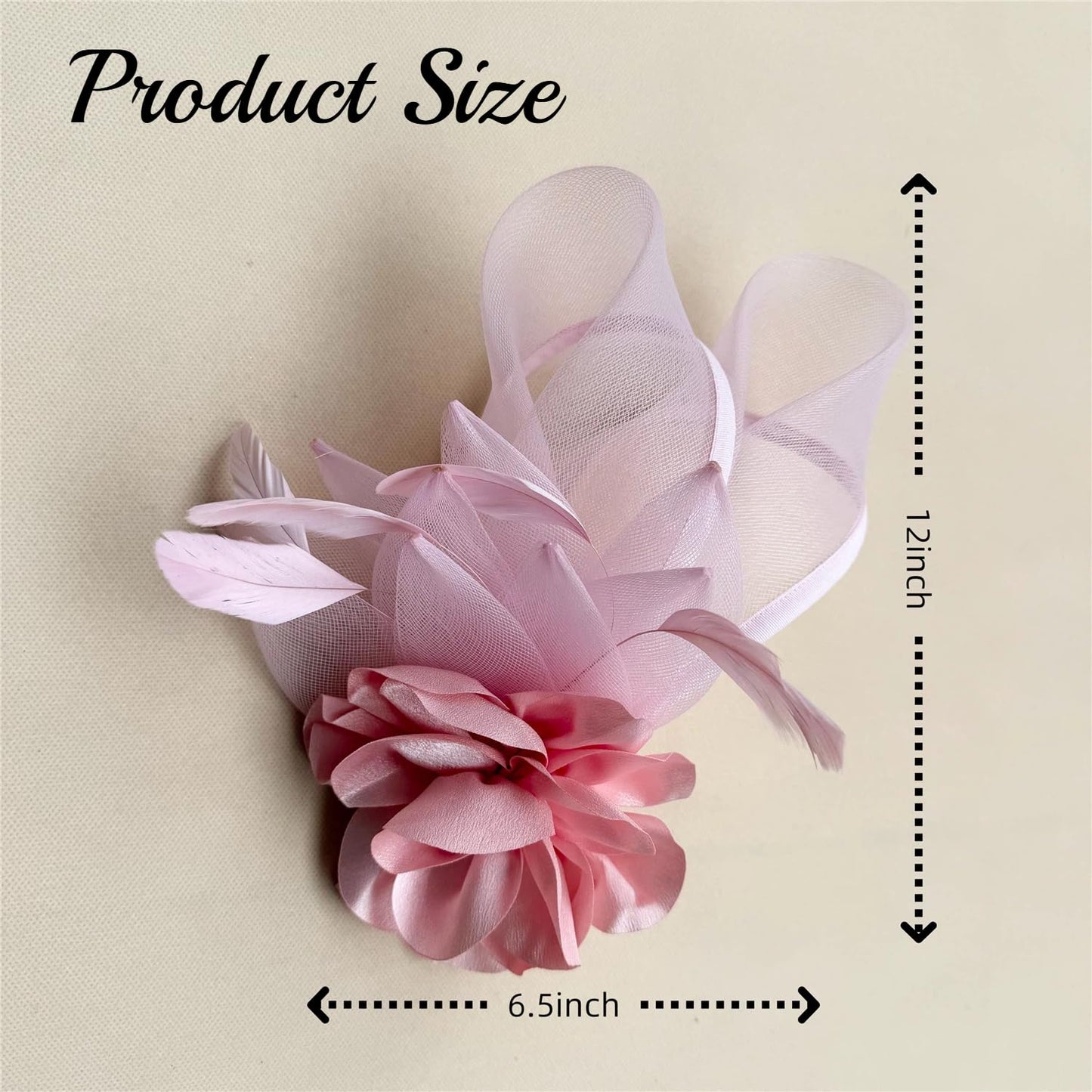 SAFERIN Fascinators Hat Flower Mesh Ribbons Feathers on a Headband and a Clip Tea Party Headwear for Girls and Women WN420