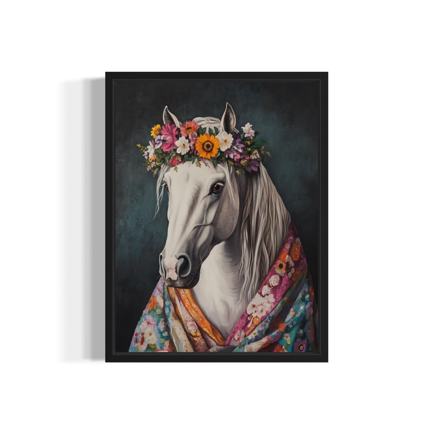 Moose Flower Head Unframed Wall Art Print Poster, Kimono Bathroom Dressing Room Decor Posters Prints for Restroom Home Picture Painting Artwork Gallery 7 (Moose, 16 x 20 inches, Unframed) BST220