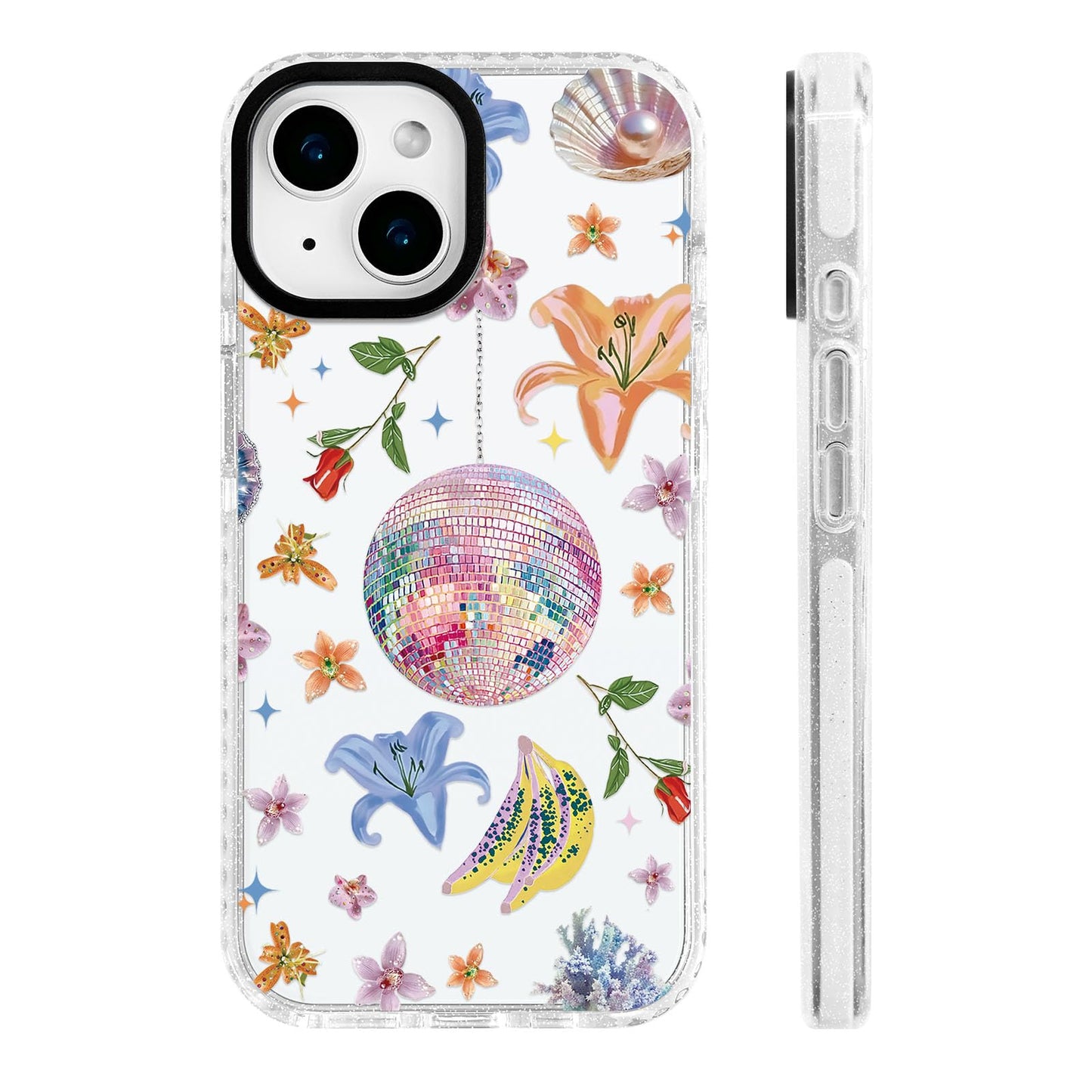 for iPhone 16 Pro Case [Military-Grade Drop Protection/Stylish Soft TPU Protective/Camera Protection/for Women & Girls] - Beach Party Collage Pattern with Mermaid WN420