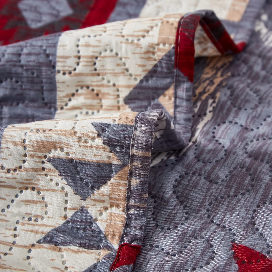 Rustic Moose Quilt Set King Size Lodge Quilt Lightweight Summer Cabin Bedspread Country Bedding Forest Bear Fish Pine Coverlet Daybed Cover Blanket Woodland Home Decor-Brown White BST220