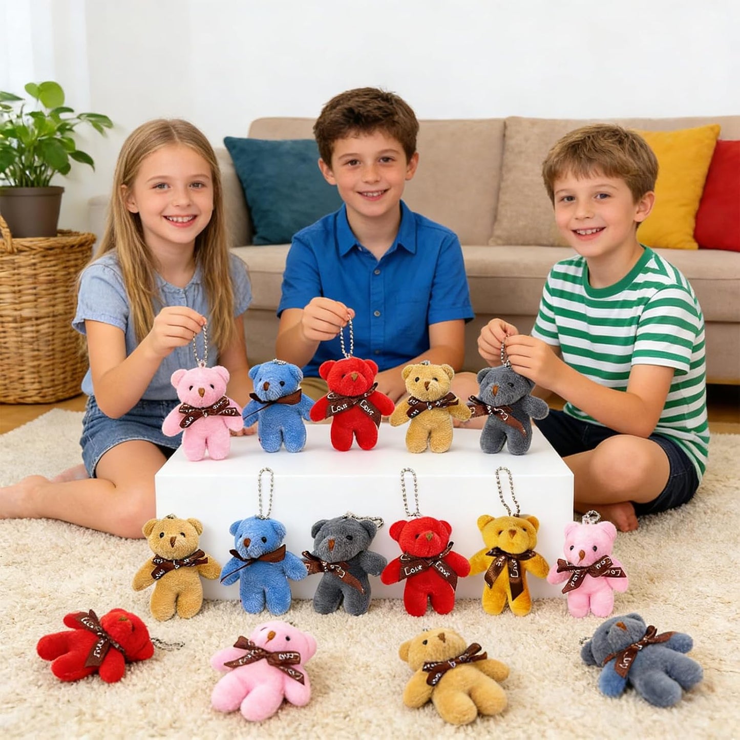 Plush Bear Mini Teddy Bear Toy Plush Stuffed Bear Keychains for Kids Girls Boys 64