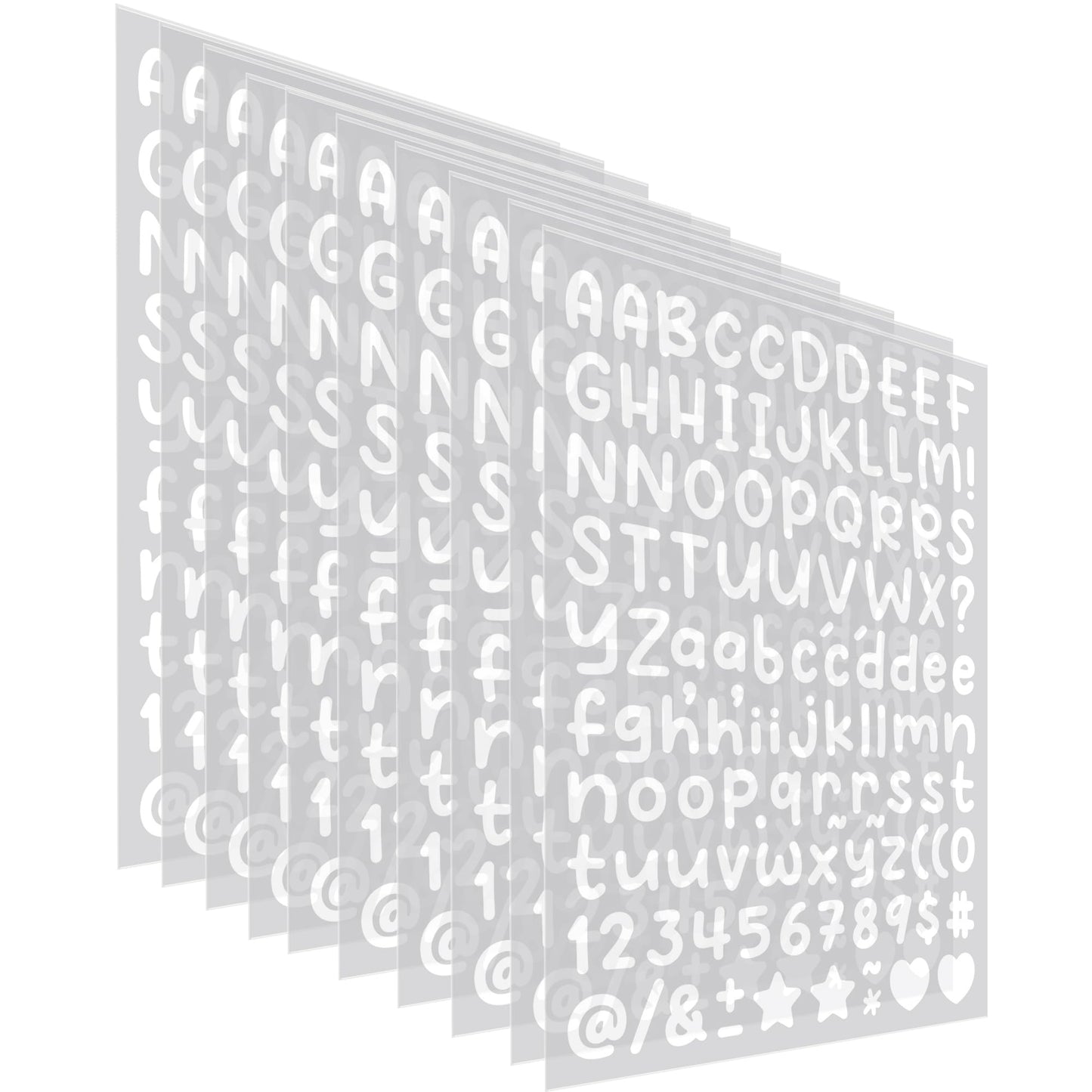 10 Sheets 0.5 Inch Letter Stickers, 1540 Alphabet and Number Labels for Students, Teachers, Journals, Cups, Notebooks, Folders, DIY School Projects, Bullet Planners, Arts and Crafts BST220