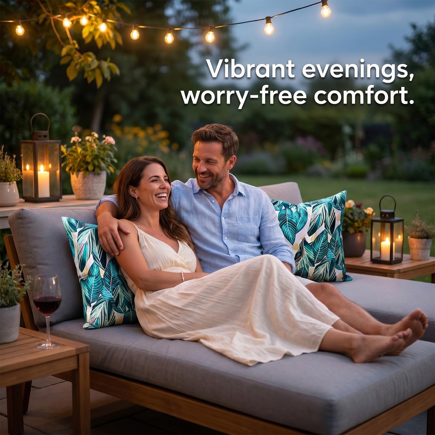 Outdoor Waterproof Pillow Covers Summer Decorative Throw Pillow Covers Tropical Leaf Couch Covers 20x20 Set of 2 Square Outdoor Floral Cushion Cases for Patio Furniture Garden Tent Balcony Bench BST220
