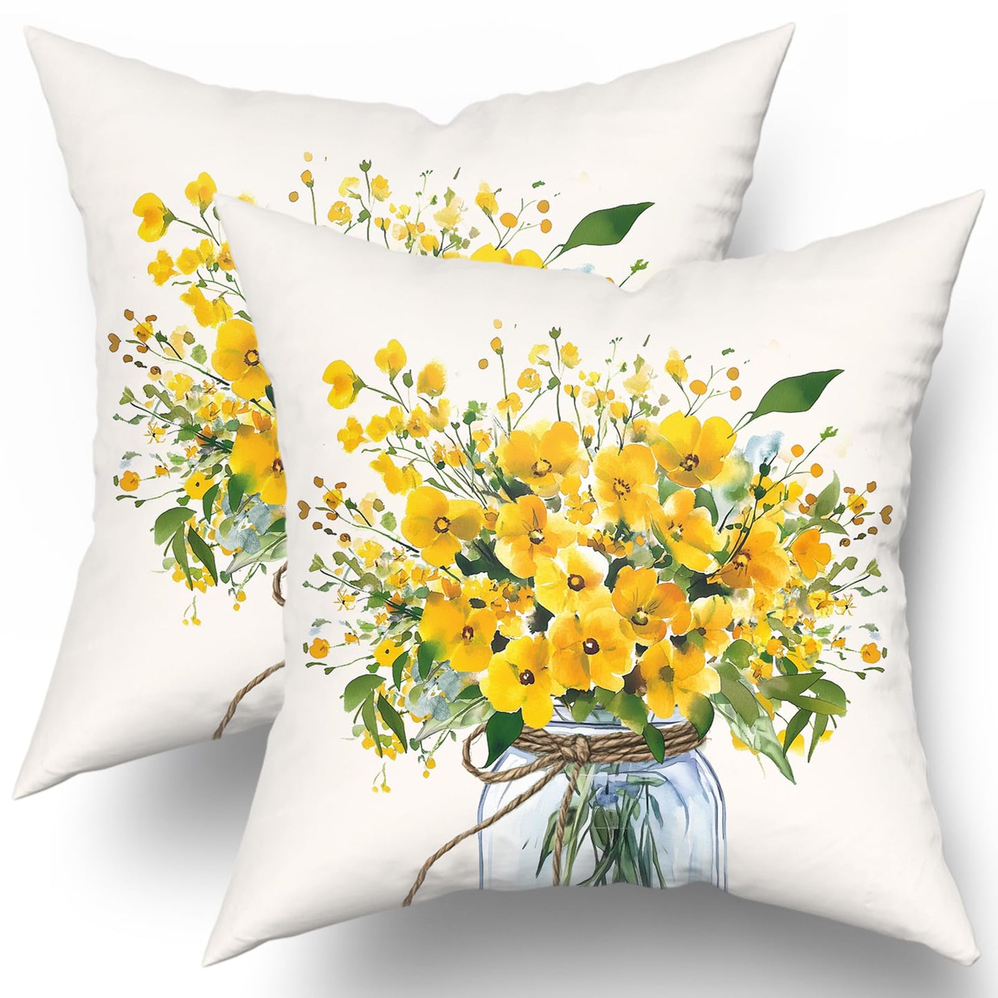 Fall Pumpkin Throw Pillow Cover 18x18inch Set of 2 Autumn Maple Leaf Pillowcases Orange Fall Leaves Cotton Cushion Case for Thanksgiving Farmhouse Home Couch Sofa Patio Decor BST202