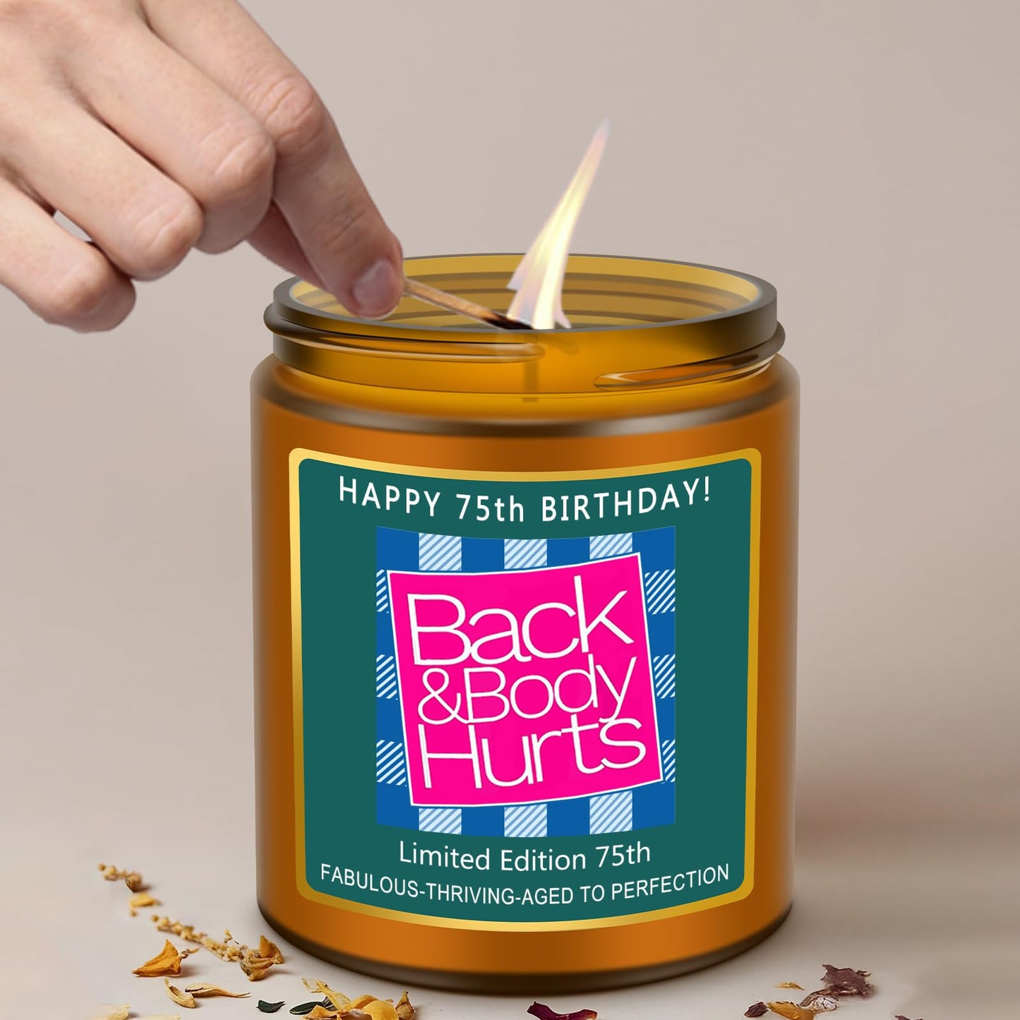 Happy 80th Birthday Decorations Gifts for Women Men, 80th Birthday Candles for Her Him, Funny 80 Years Old Ideas- Lavender Scented Candle BST326L