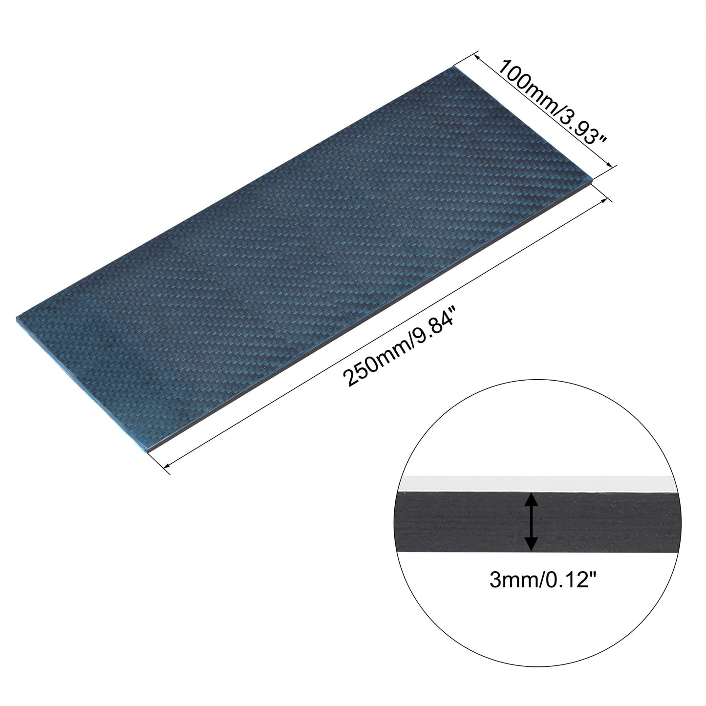 uxcell Carbon Fiber Plate Panel Sheets 250mm x 200mm x 0.5mm Laminate Plate Carbon Fiber Board (Plain Glossy) WN420