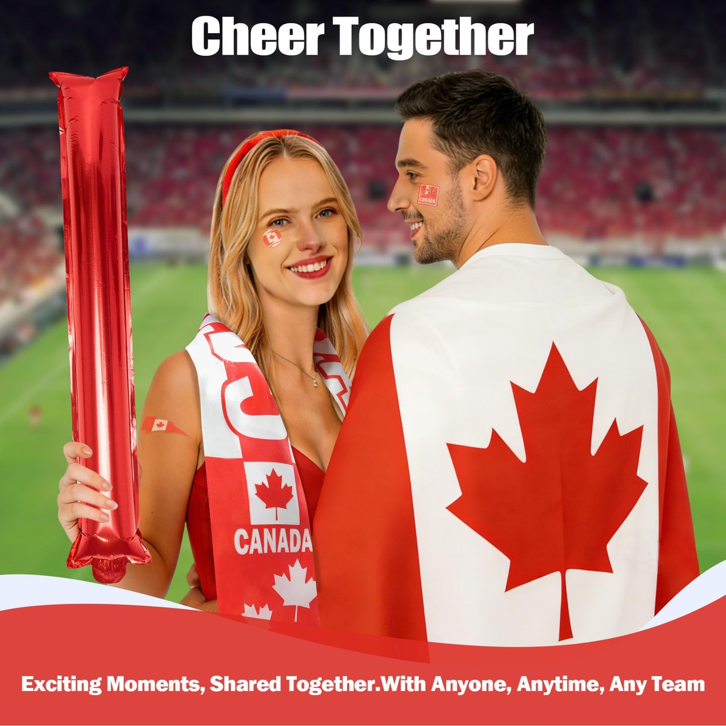 World Cup 2026 Fan Accessories with Large 3x5 ft Flag, Match Tracker Poster, Stickers, Cheering Sticks, Clapper & Scarf, World Cup Decorations Fan kit for Soccer Watch Party, Stadium and Home Cheering BST202