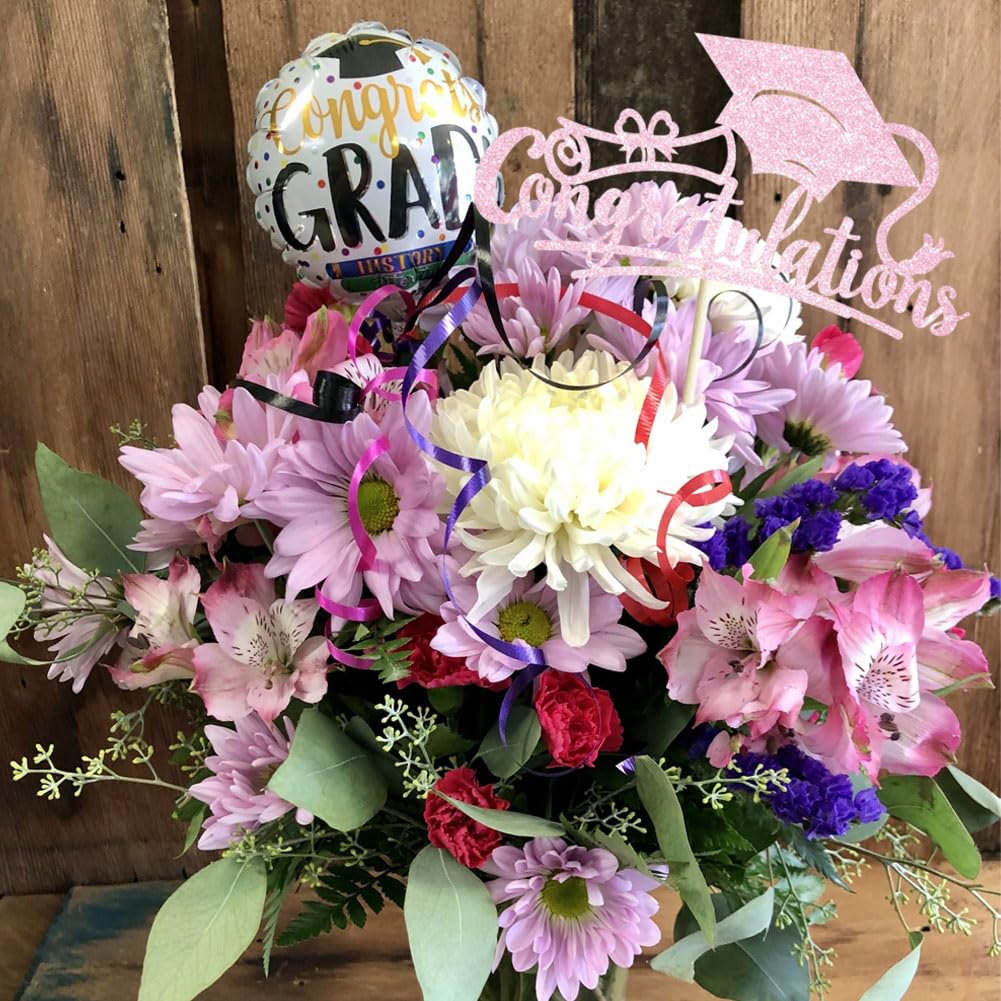 Congratulations 2026 Graduation Cake Topper Red Glittery Class of 2026 Cake Topper Congrats Grad Party Cake Decor for 2026 Senior High School College Grad Party Supplies Decorations BST220