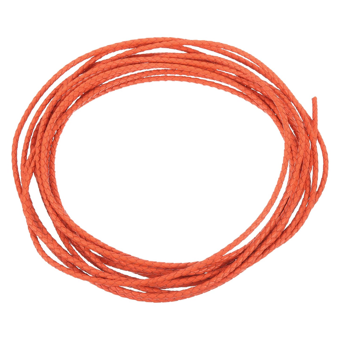 uxcell Leather Cord, 2.2 Yards 4mm Dia Braided String Strip for Purse Handbag Shoelace DIY Crafts Bracelet Making, Yellow BST326L