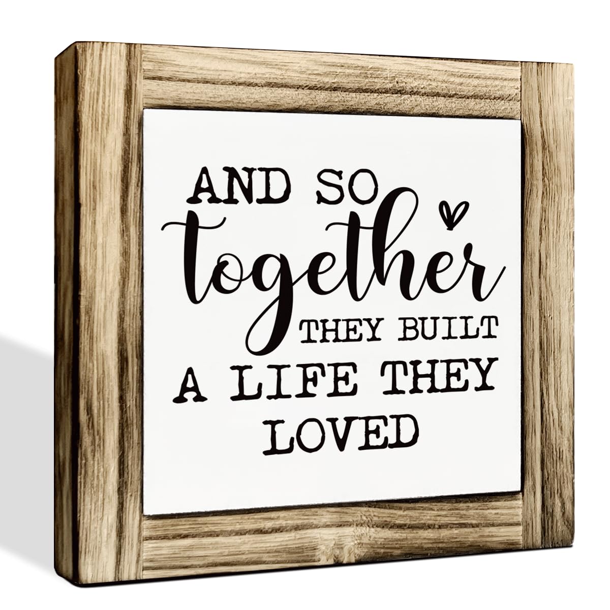 Homes Decor Signs, Decorative Wooden Box Sign, Farmhouse Decors for Living Room, Bedroom, Kitchen, New Home Decor, Shelf Counter Decoration, Home Sweet Home Sign, 5.9×5.9 inches BST220