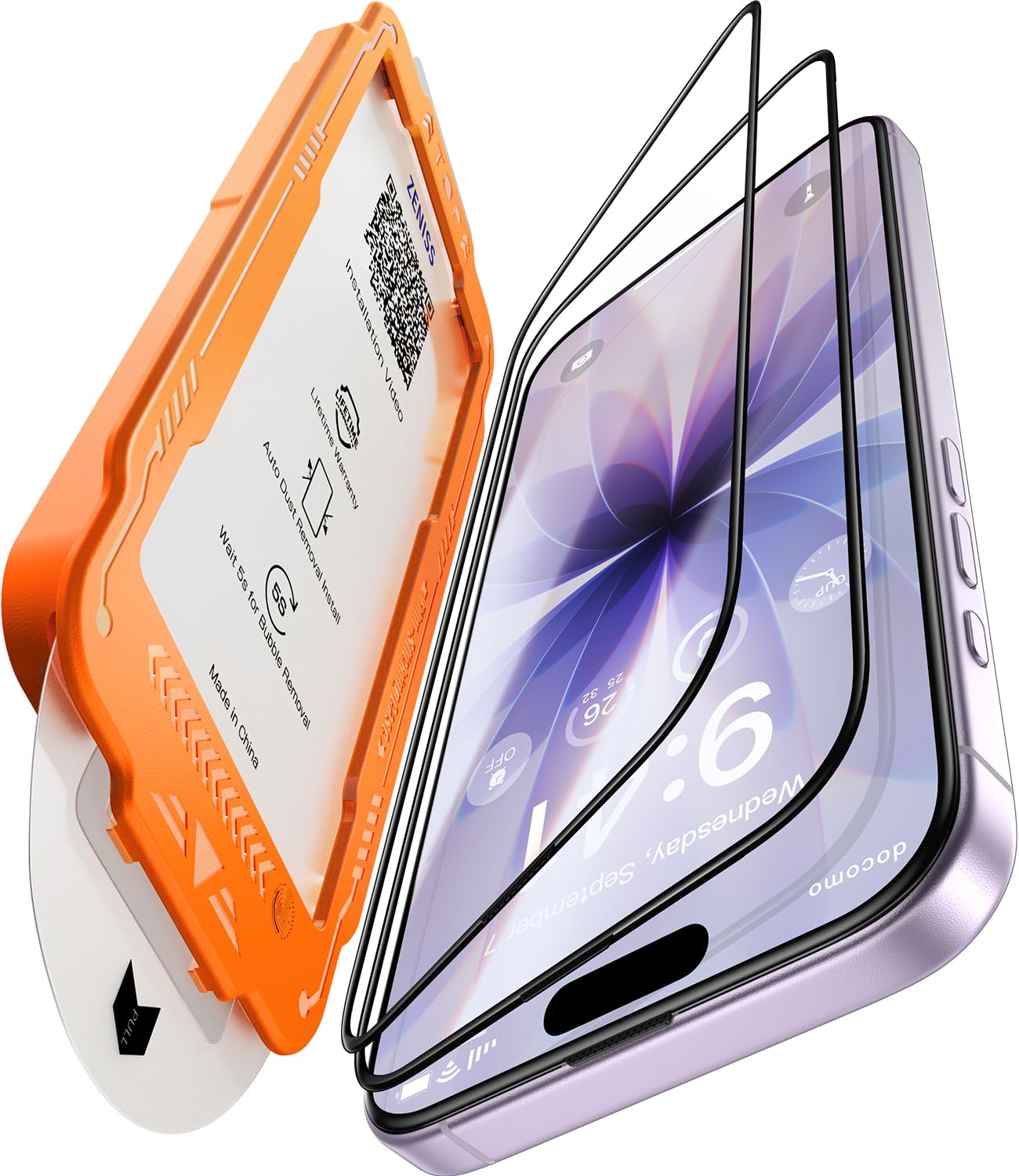 NeverBreak 9H+ Hardness for iPhone 17 Pro Screen Protector 12FT Military Grade Protection (Scratch, Shatter, Drop Resistance) Tempered Glass Full Edge Coverage 6.3" 2025, 2 Pack with De-Bubble Card WN420
