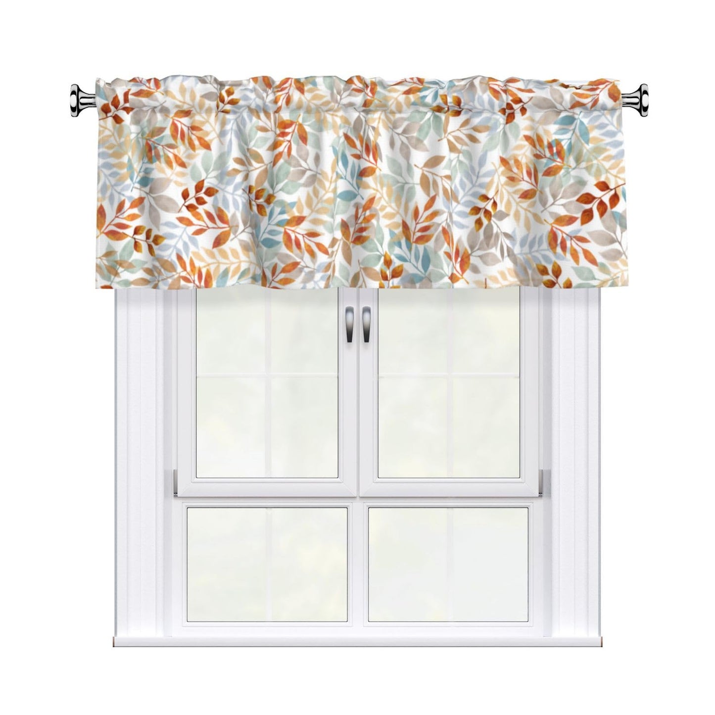 Patriotic Valance for Kitchen 2 Pack 54"x18" American Flag Curtains for Windows Red White Blue Stars 4th of July Independence Day Eucalyptus Leaf Window Treatment Rod Pocket Valance for Home Decor BST326L