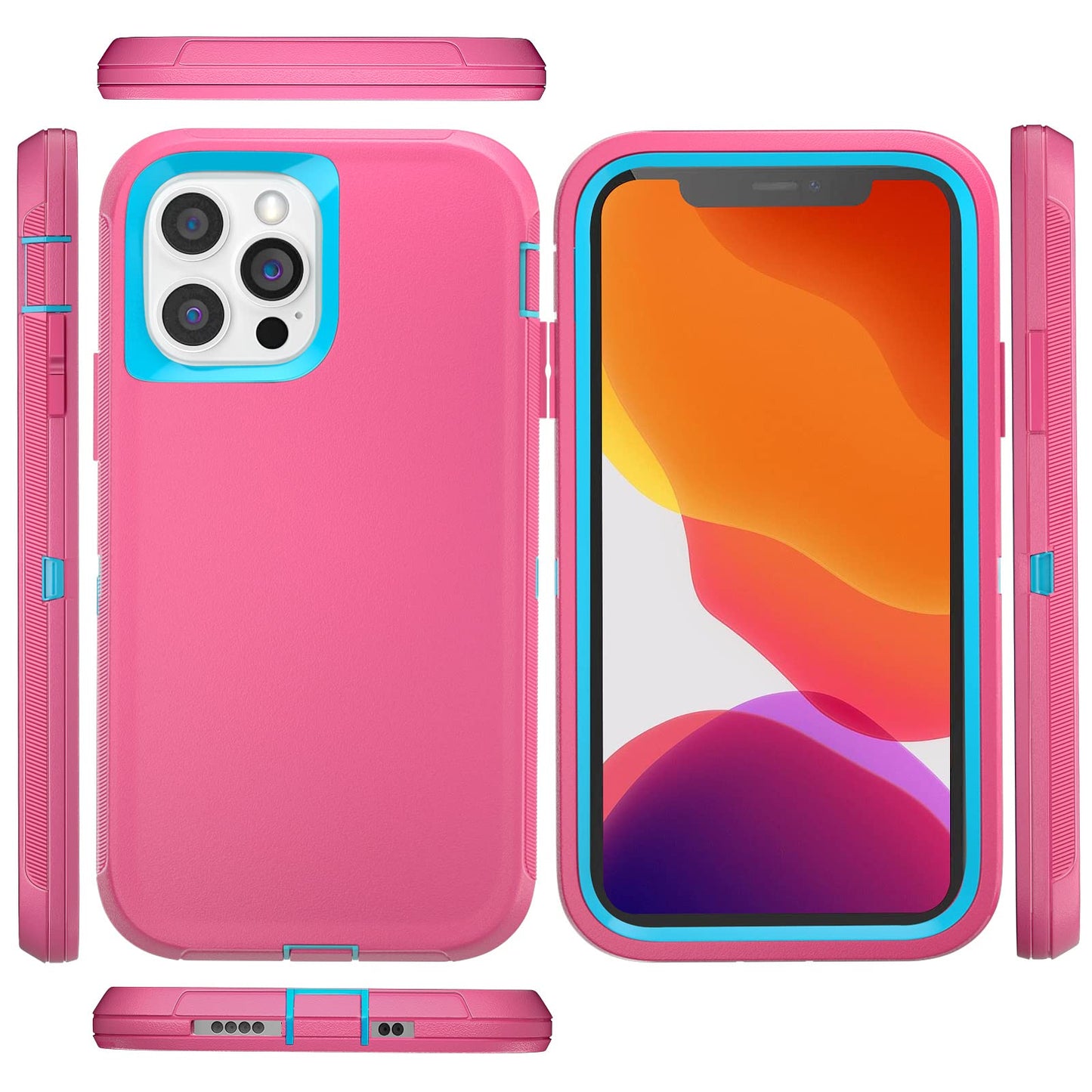 for iPhone 11 Case with Belt Clip Holster Kickstand & 2 Screen Protector, Full Protection Heavy Duty Phone Case, Shockproof Drop-Proof Durable Cover 6.1" [Black+Clip] WN420