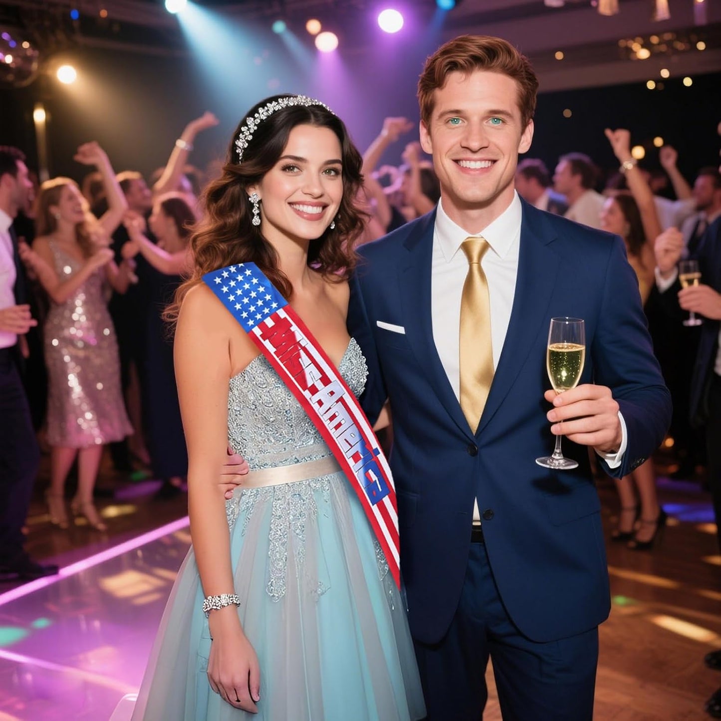 Miss American Sash, American (USA) Flag Sash, Independence Day BST220