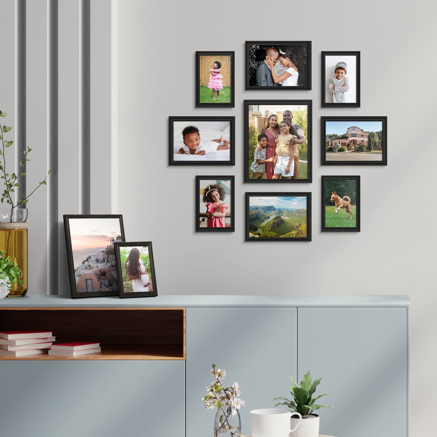 Icona Bay Combination White Picture Frames Set - 10 PC (Five 4x6, Three 5x7, Two 8x10), Inspirations Collection Multi-Pack for Contemporary Wall Gallery BST220