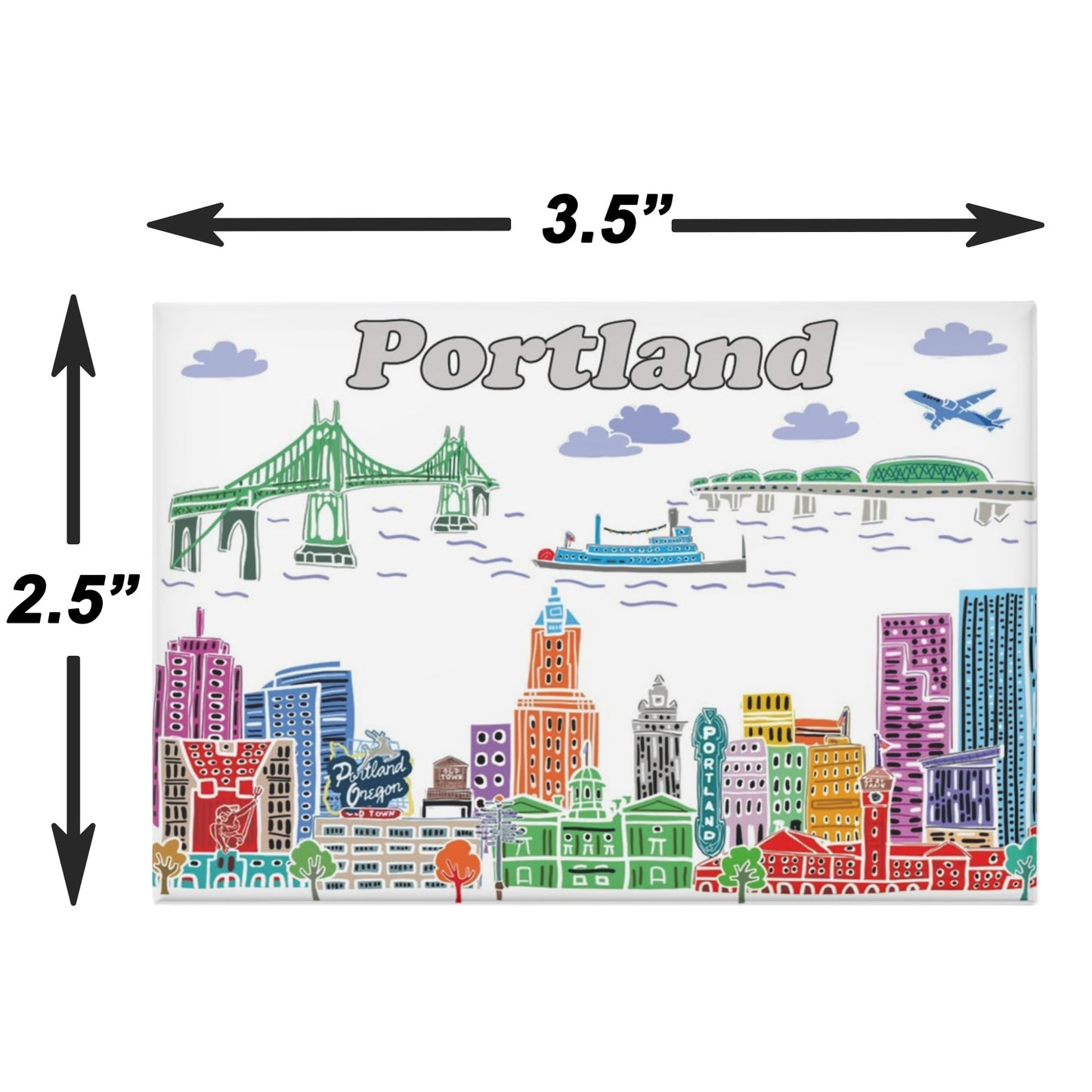 City Themed Artwork Magnet Collection by Beary Blu - Designed in The USA, Collectible Souvenirs Gifts 2.5" x 3.5" (Dallas) BST220