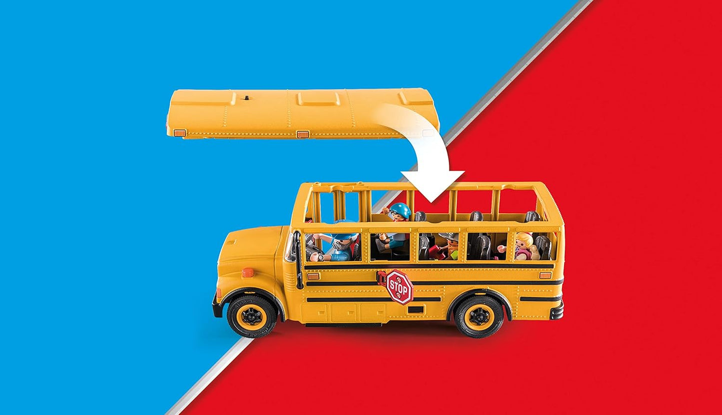 Playmobil School Bus with Accessories and 4 Figures 62