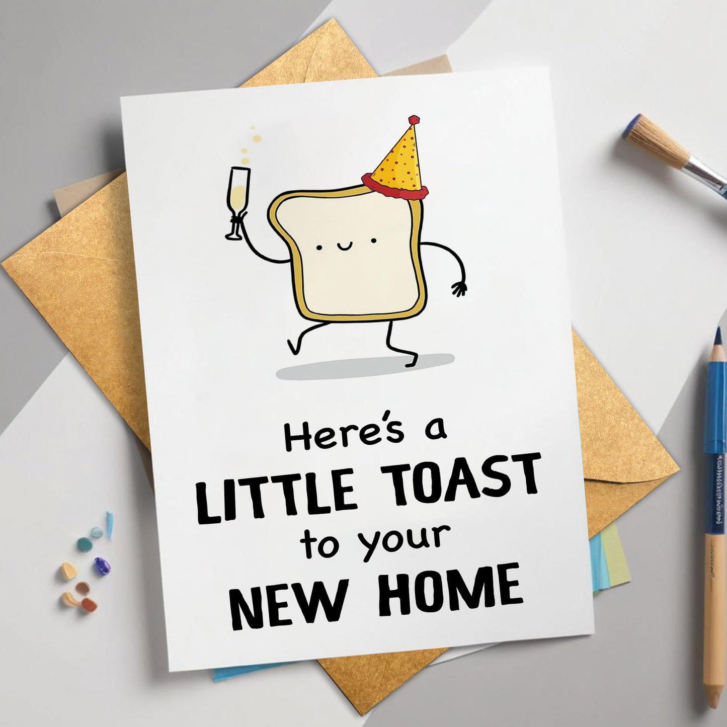 Congrats on Your New Home Housewarming Greeting with Gold Lettering and Key Design, Funny Congratulations Gift for New Homeowners, First-Time Buyers, Friends, Neighbors, Real Estate Clients Single 5.3''x8'' with Envelope BST326L