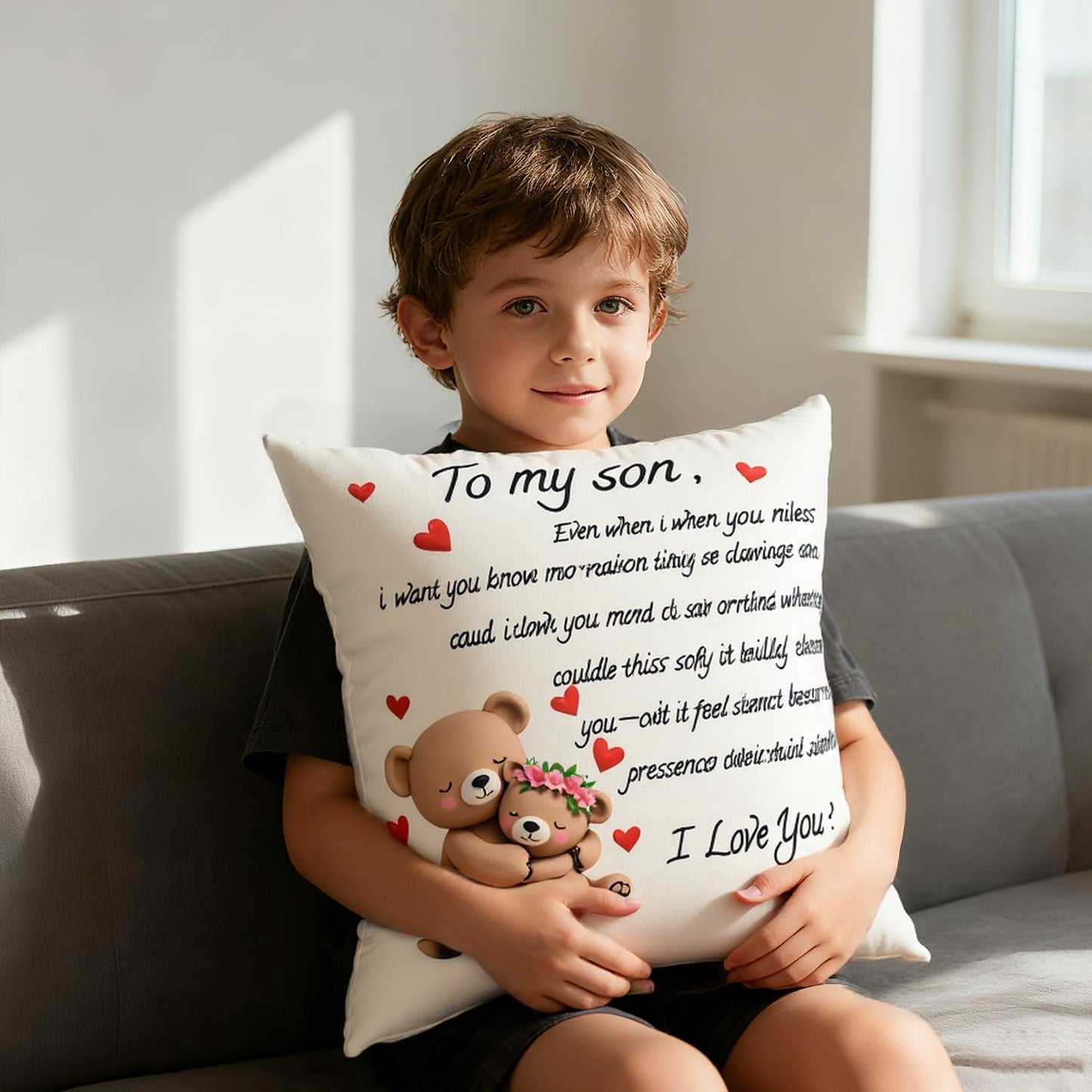 to My Grandmam Throw Pillow Cover - 18x18in Cushion Case, Machine Washable & Easy Care, Ideal for Sofa TV-Watching & Bedside Reading, Adds Warmth to Her Daily Life, Fits Bedroom/Living Room Decor WN420