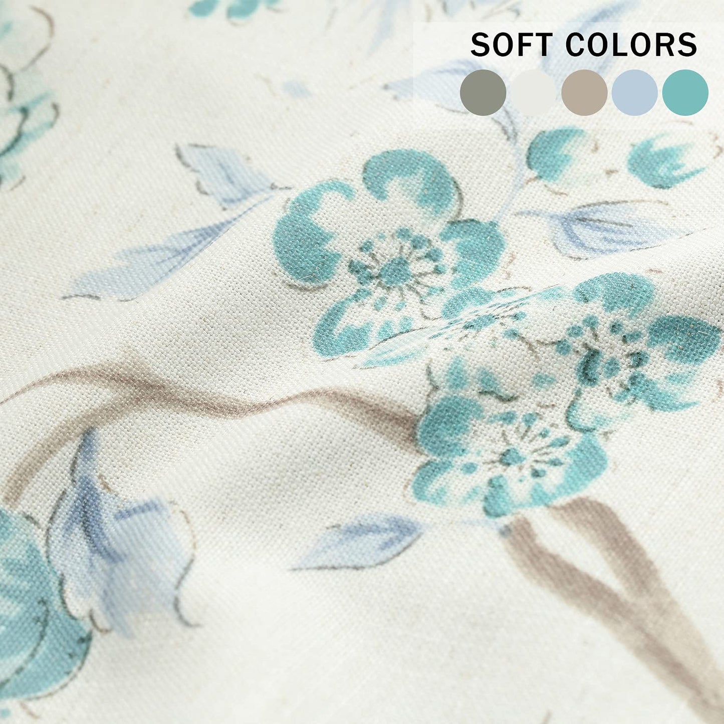 Leeva Tie Up Valance for Windows, Elegant Birds Pattern Light Filtering Window Treatment Valances for Bedroom Kitchen, One Panel, 52 x 18, Light Blue BST220
