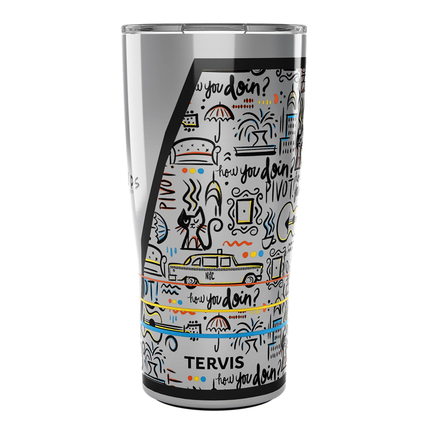 Tervis Friends Pattern Triple Walled Insulated Tumbler Travel Cup Keeps Drinks Cold & Hot, 20oz Legacy, Stainless Steel