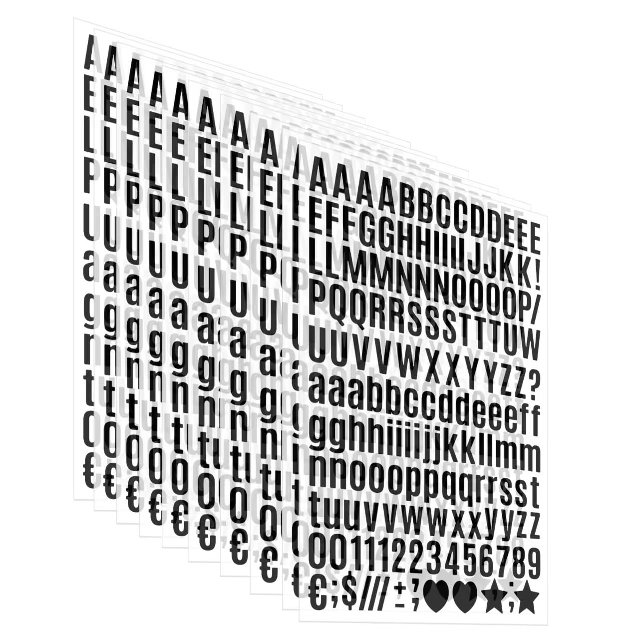 10 Sheets 0.5 Inch Letter Stickers, 1540 Alphabet and Number Labels for Students, Teachers, Journals, Cups, Notebooks, Folders, DIY School Projects, Bullet Planners, Arts and Crafts BST220