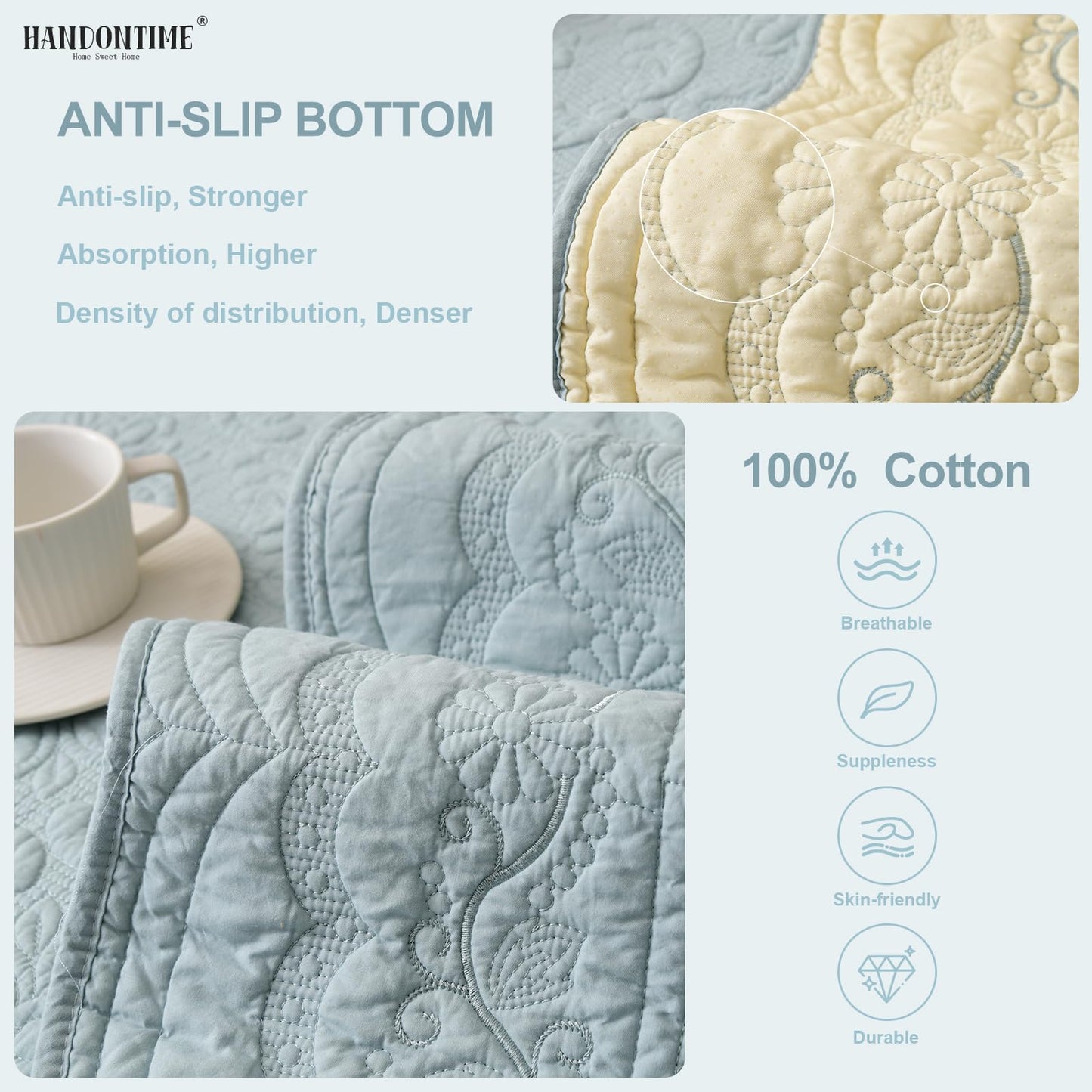 HANDONTIME Fuzzy Dog Couch Cover Washable, Pet-Friendly Sofa Covers Non-Slip Geometric Jacquard Pet Protector Furniture Cover for 3 Cushion Sofa Cozy Fuzzy Dog Mat for Couch (Grey, 35.4" x 70.9") BST202