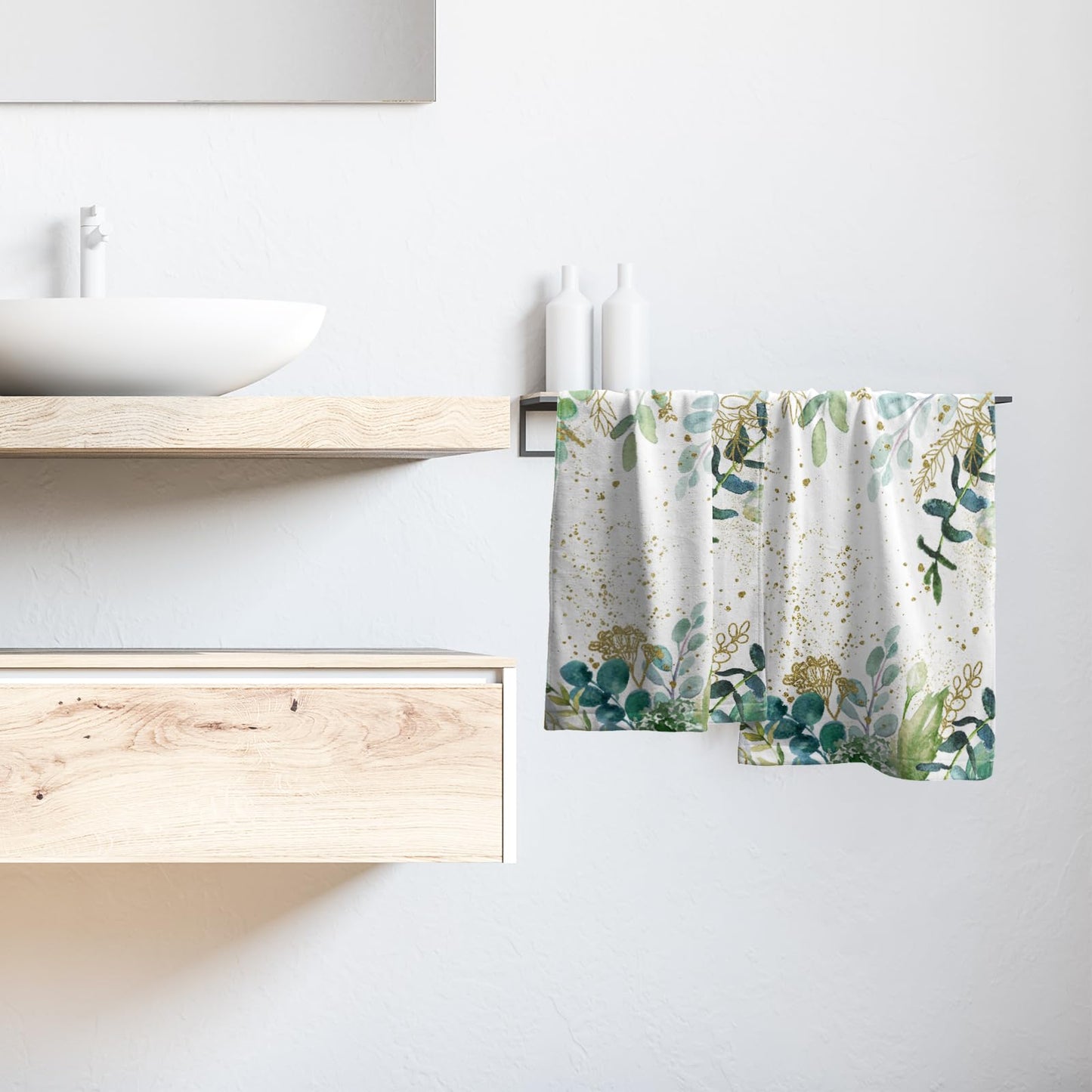 Imiss Coral Starfish Hand Towels for Bathroom，Nautical Coastal Seashell Guest Towels 14.4 x 28.3 Inch Set of 2 Soft Small Bath Towel Kitchen Dish Towels for Home Hotel Gym Spa BST220